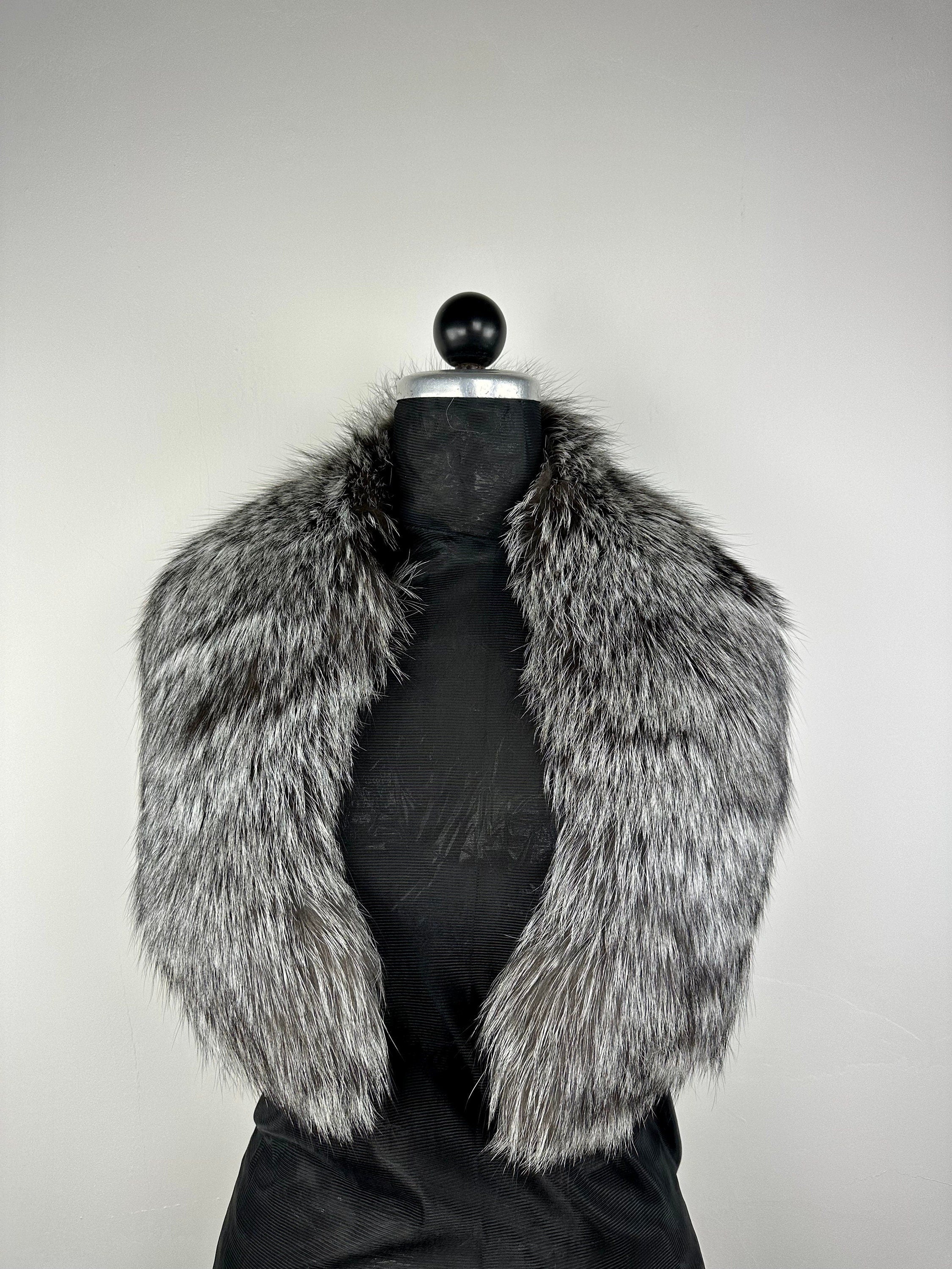 Silver Fox Fur Collar: Genuine Fur Stole