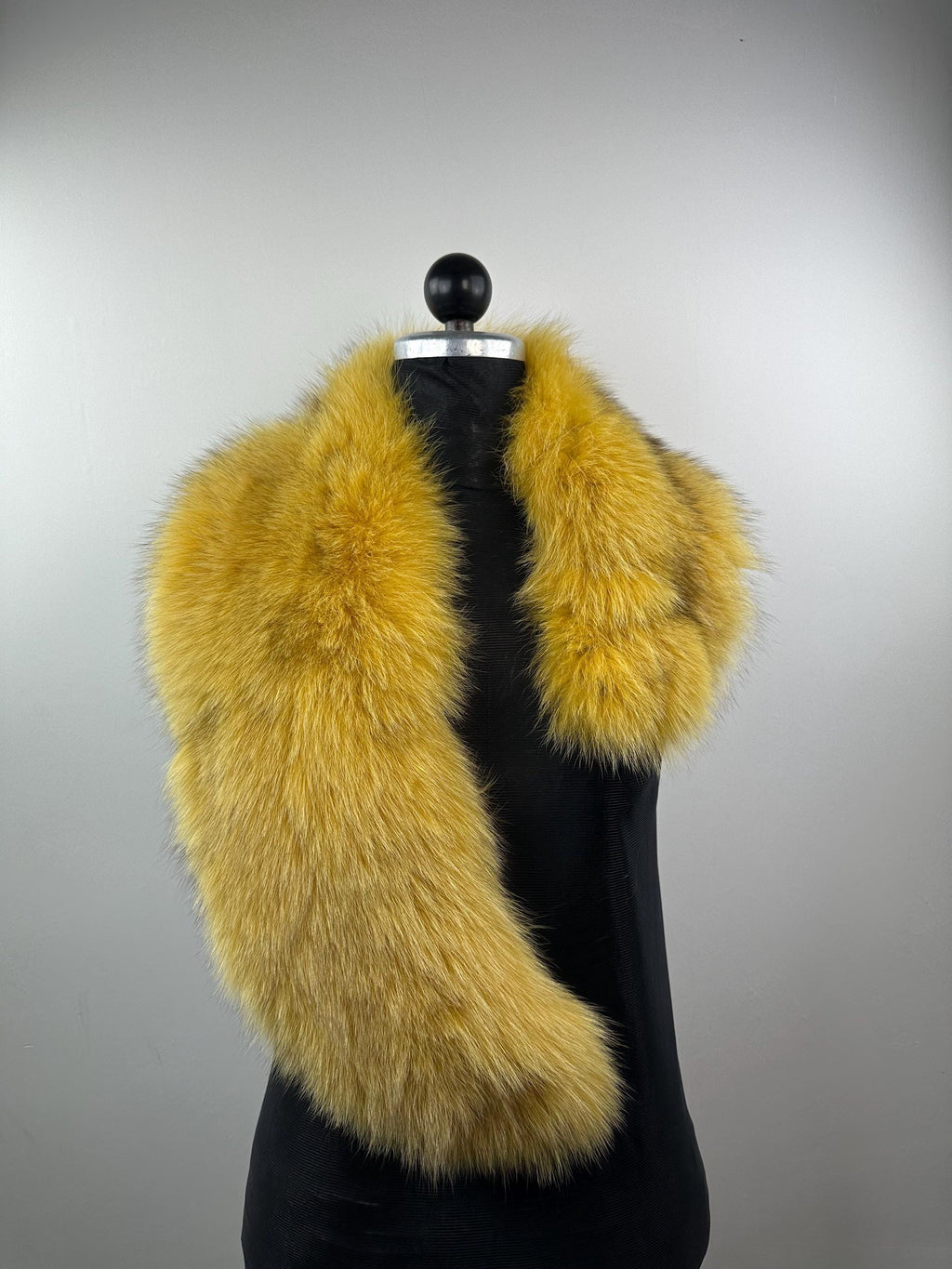 Golden Yellow Fox Fur Collar – Real Fur Collar, Handmade in Greece, Luxury Neck Accessory