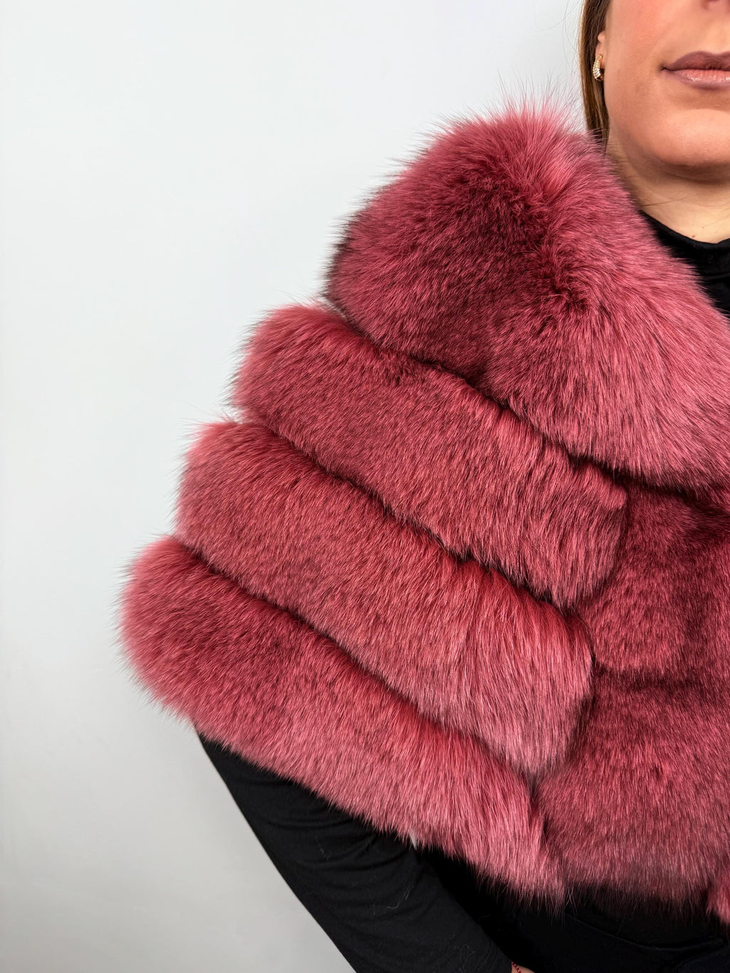 Red Fox Fur Stole: Luxury Fur Shawl Evening Dress