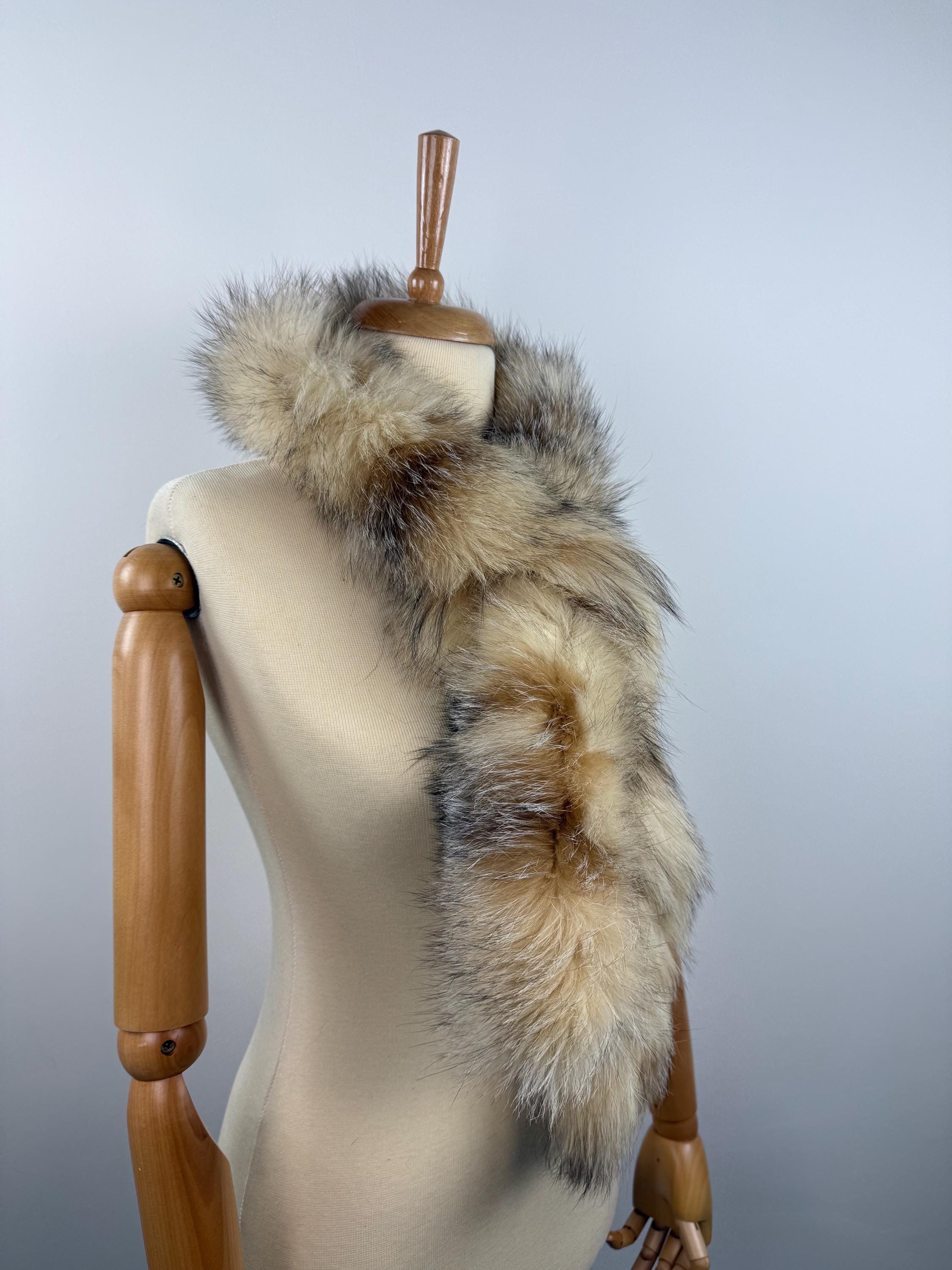 Fox Fur Scarf – Real Fur Scarf, Handmade in Greece, Luxury Winter Scarf