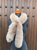 Luxury Beige Fox Fur Scarf: Warm Winter Fur Neck Wrap