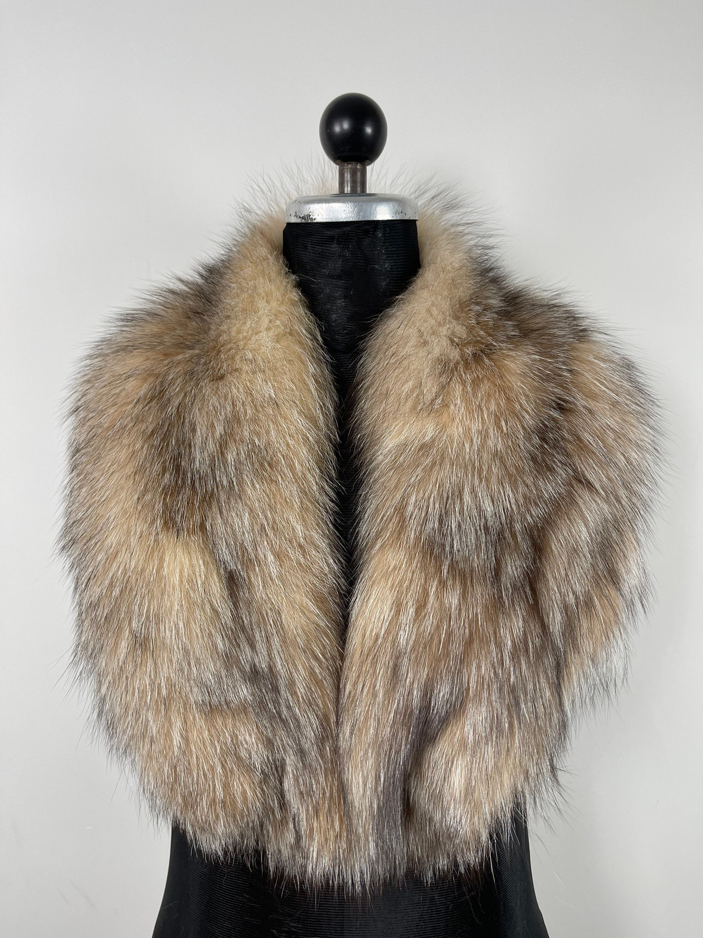 Crystal Fox Fur Collar – Real Fur Collar, Handmade in Greece, Luxury Neck Accessory