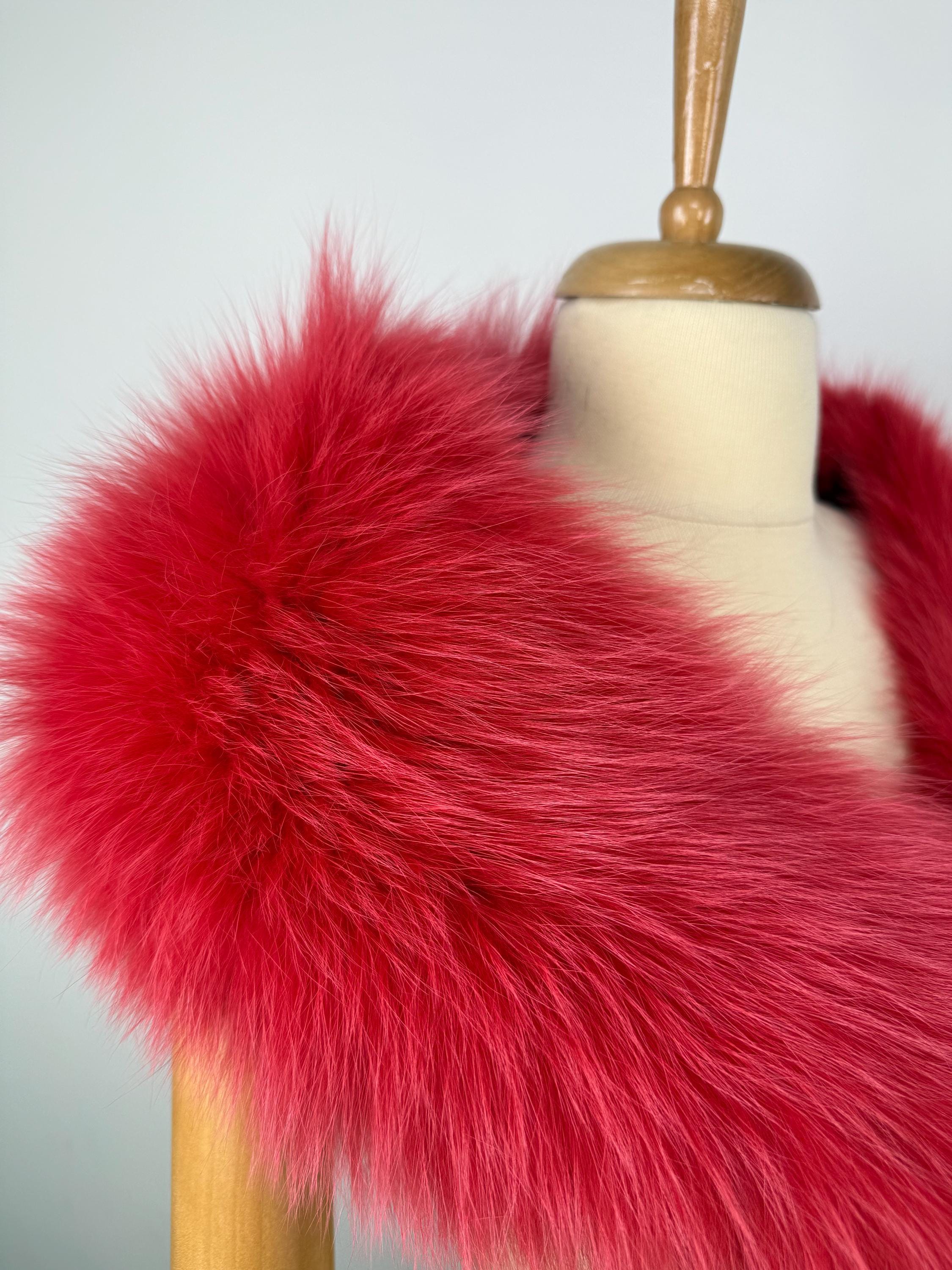 Luxury Red Fox Fur Collar – Real Fur, Handmade in Greece, Elegant Neck Accessory