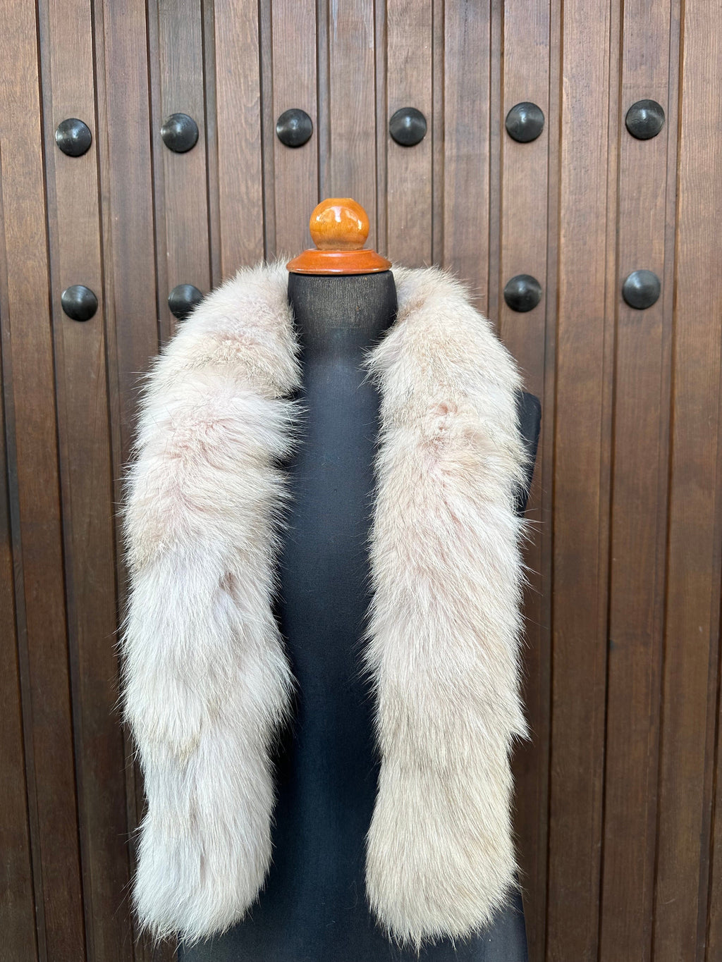 Luxury Beige Fox Fur Scarf: Genuine Fur, Winter Accessories Neck Warmer