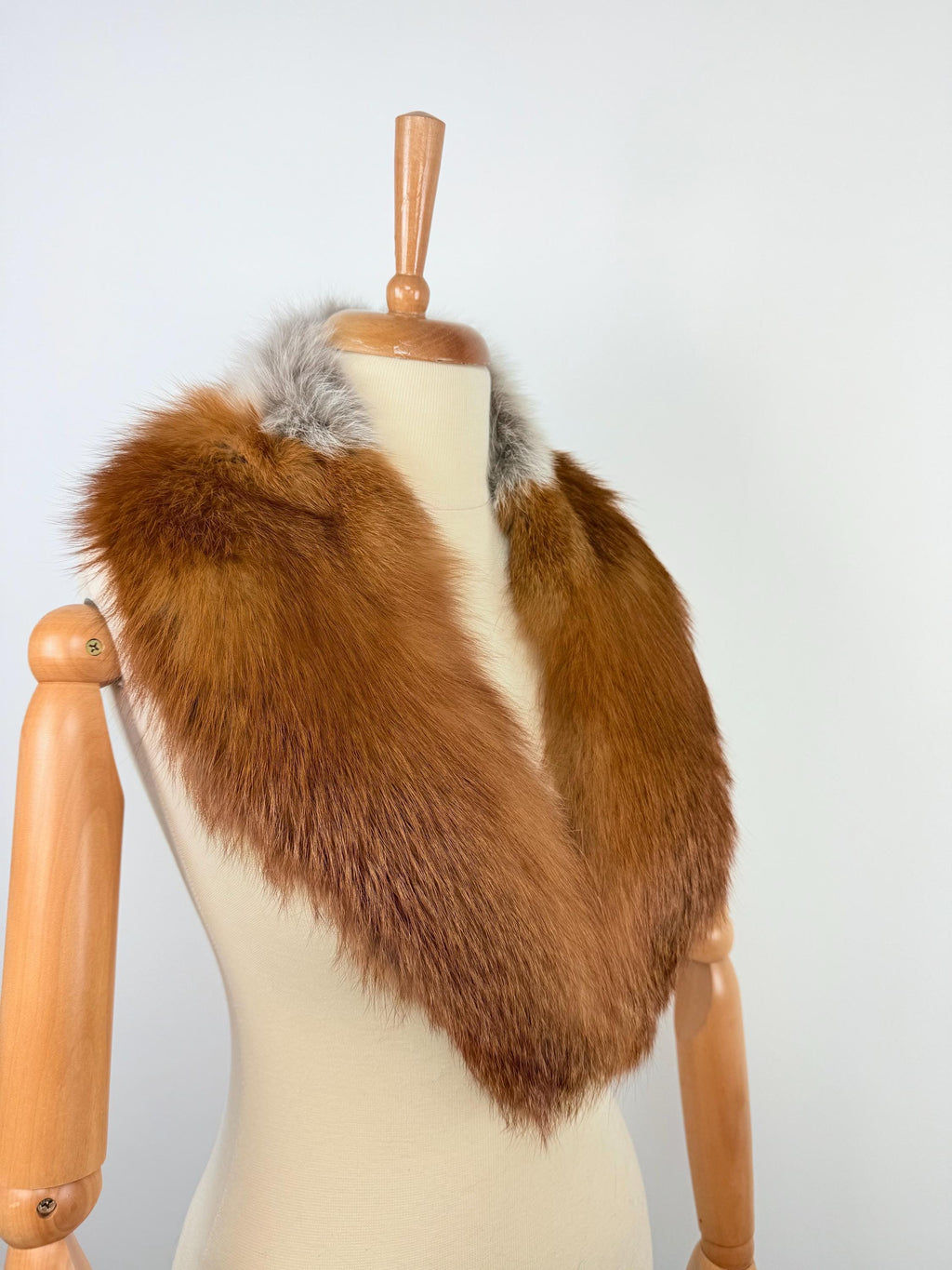 Luxury Red Fox Fur Collar – Real Fur, Handmade in Greece, Elegant Neck Accessory