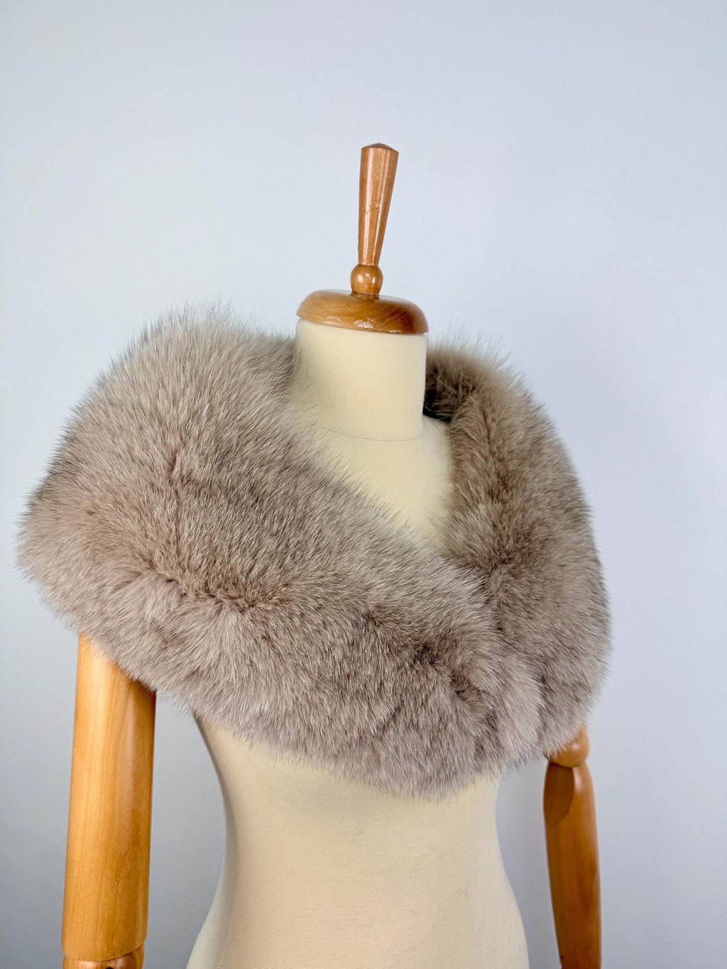 Genuine Beige Fox Fur Collar: Luxury Fur Stole