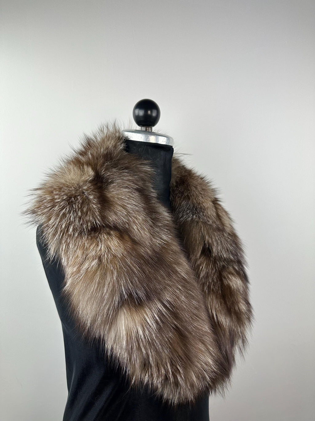 Crystal Fox Fur Collar: Handmade Fur Stole