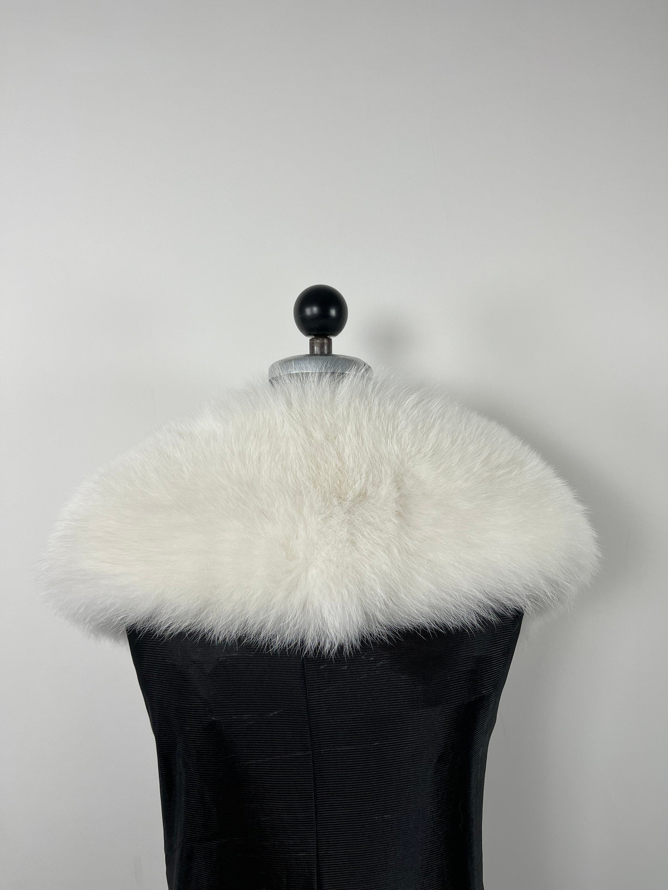 White Fox Fur Bridal Collar – Real Fur Collar, Handmade in Greece, Luxury Bridal Accessory