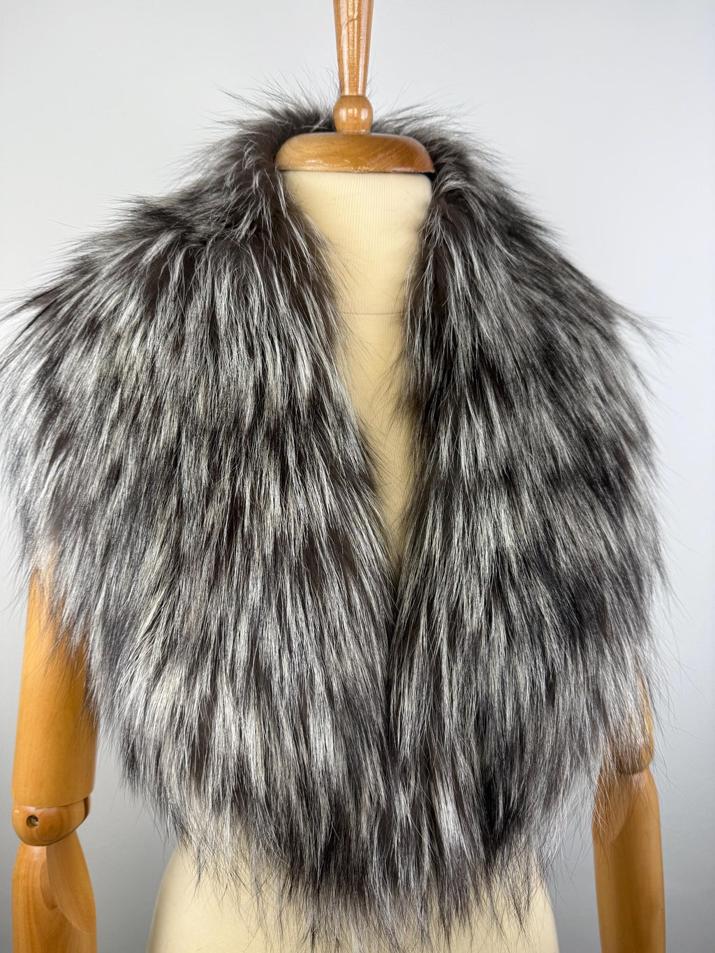 Genuine Silver Fox Fur Collar - Luxury Fur Stole, Winter Collars Accessories