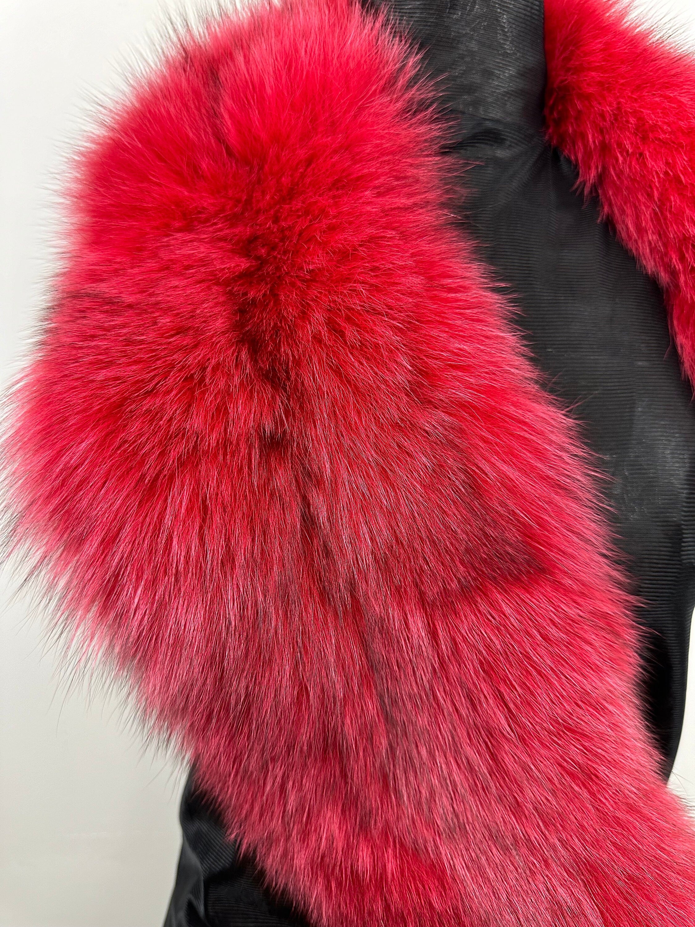 Red Fox Fur Collar: Handmade Genuine Fur Stole