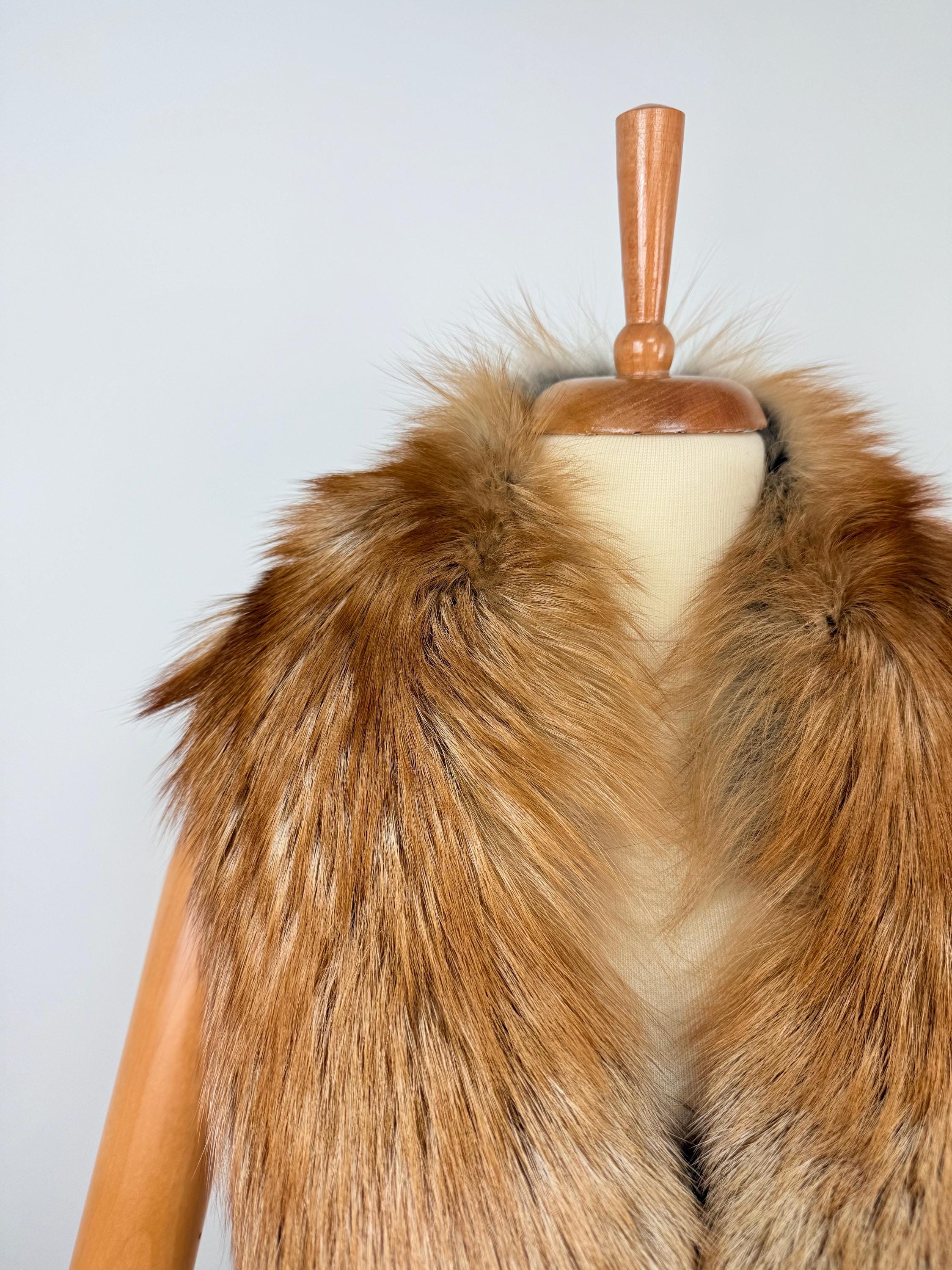 Gold Fox Fur Collar – Real Fur Collar, Handmade in Greece, Luxury Neck Accessory