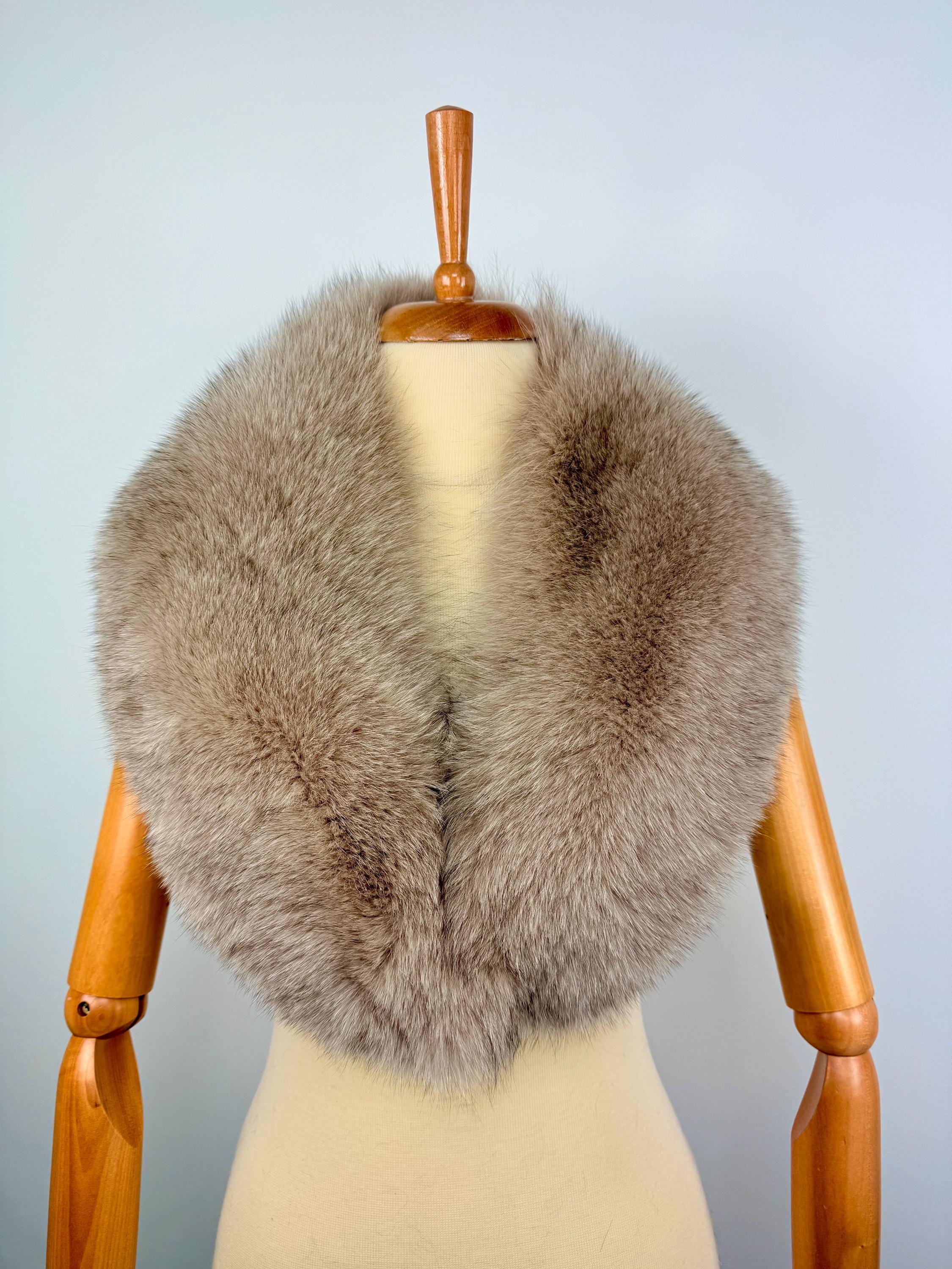 Genuine Beige Fox Fur Collar: Luxury Fur Stole