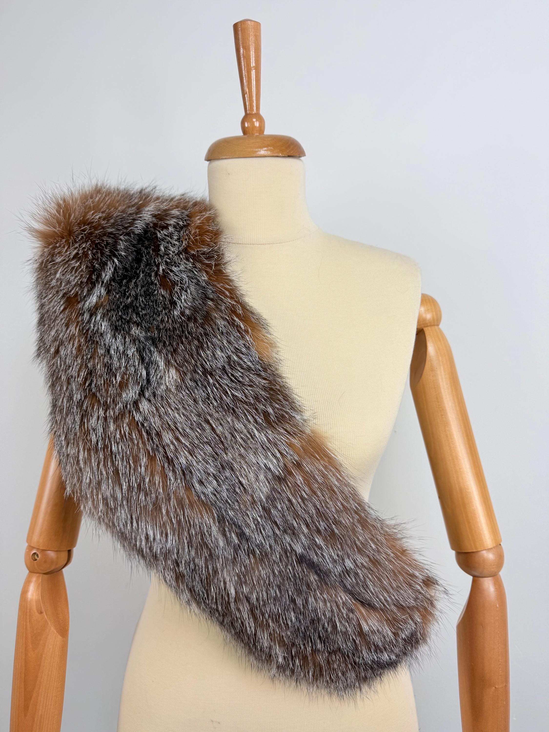 Luxury Crystal Fox Fur Collar: Real Fur Stole For Coat