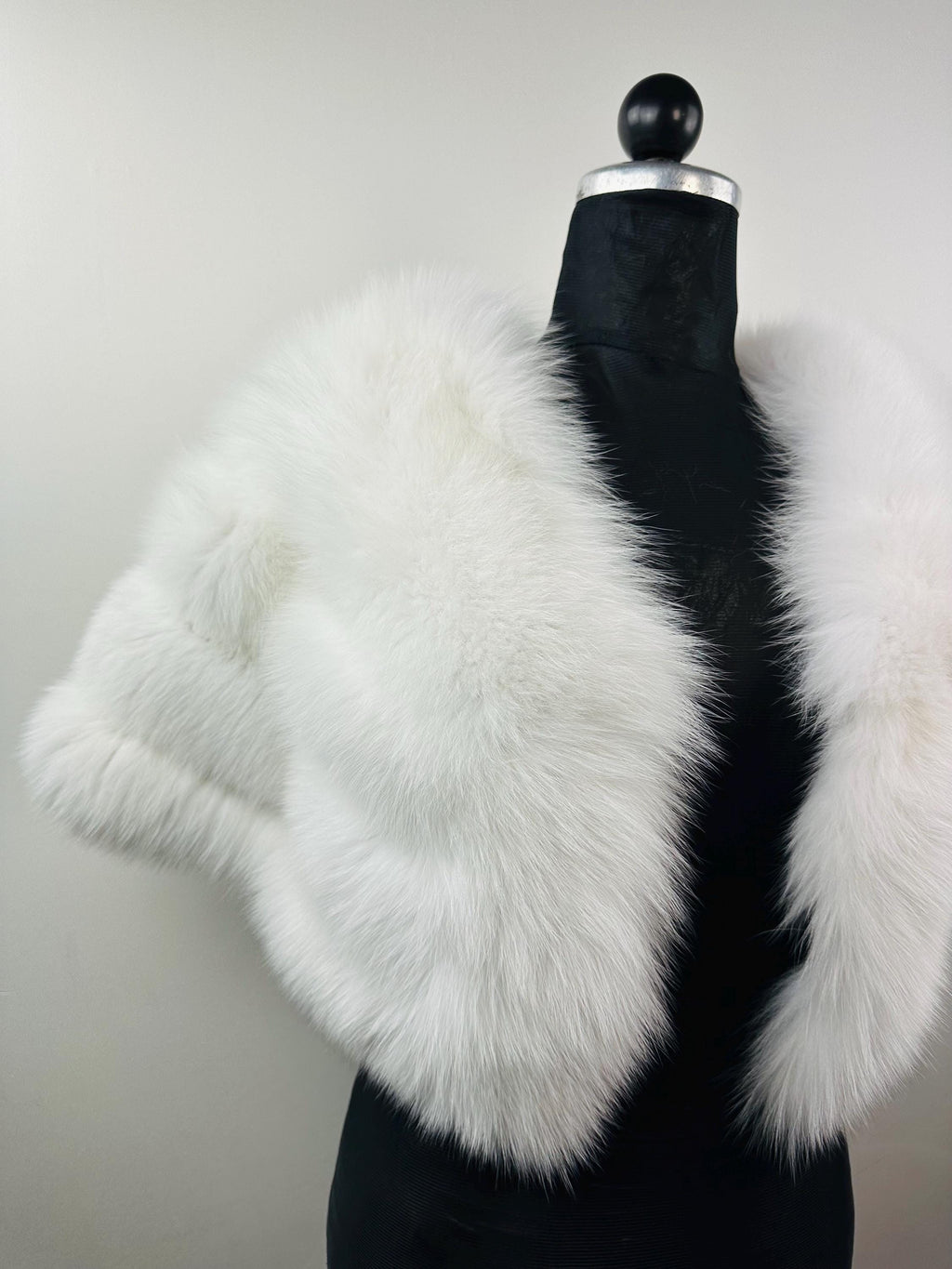 White fox fur stole, real fur bridal shawl warp, wedding etole