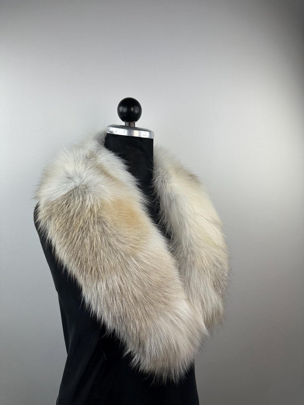 Genuine Golden Island Fox Fur Collar - Handmade in Greece