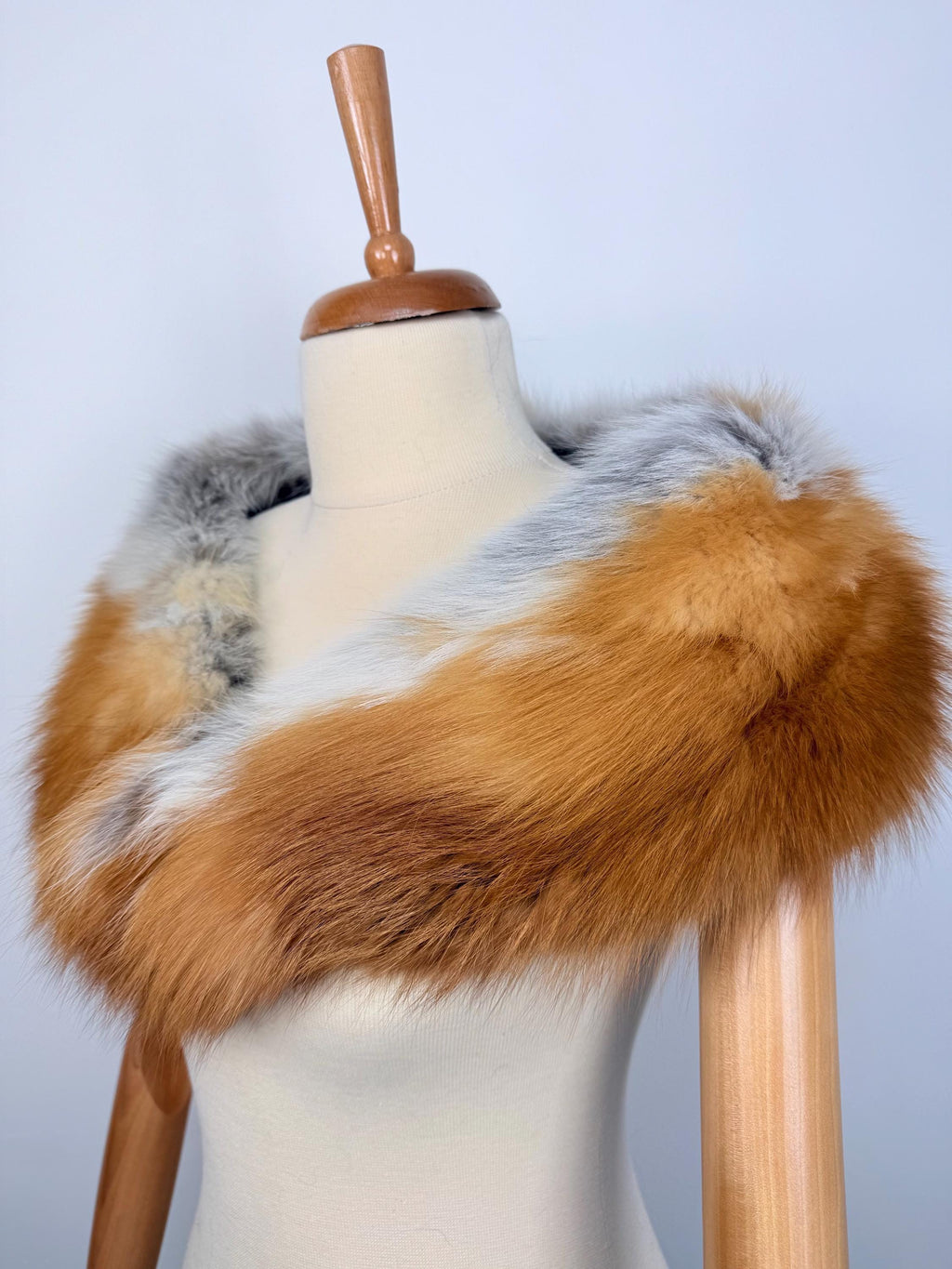 Red Fox Fur Collar, Real Fur Collar, Handmade Fur Collar, Luxury Winter Fur Accessory
