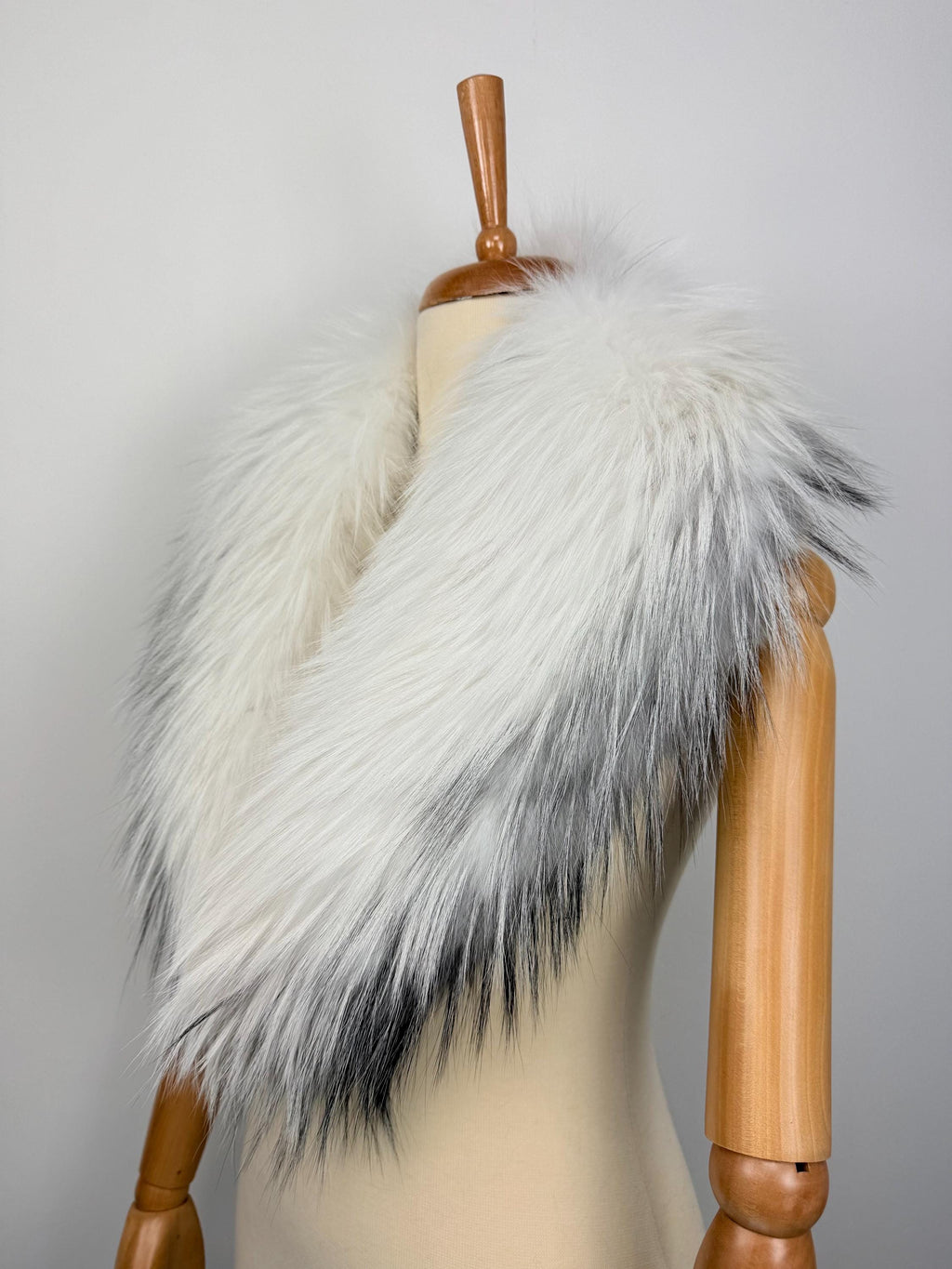 Platinum Fox Fur Collar – Real Fur Collar, Handmade in Greece, Luxury Neck Accessory