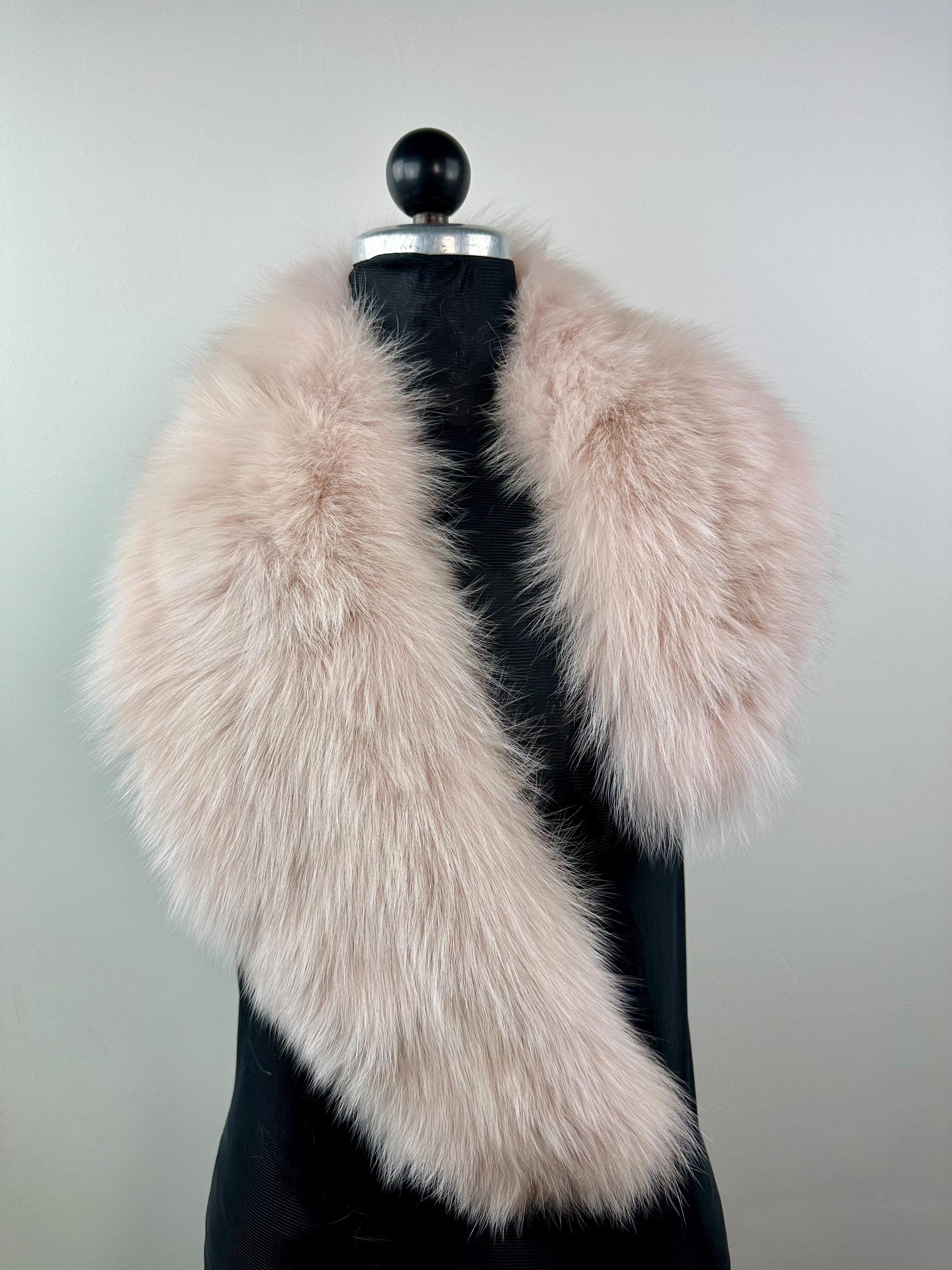 Baby Pink Fox Fur Collar – Real Fur Collar, Handmade in Greece, Luxury Neck Accessory