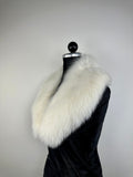 Cream Fox Fur Collar – Real Fur Collar, Handmade in Greece, Luxury Fur Neck Accessory
