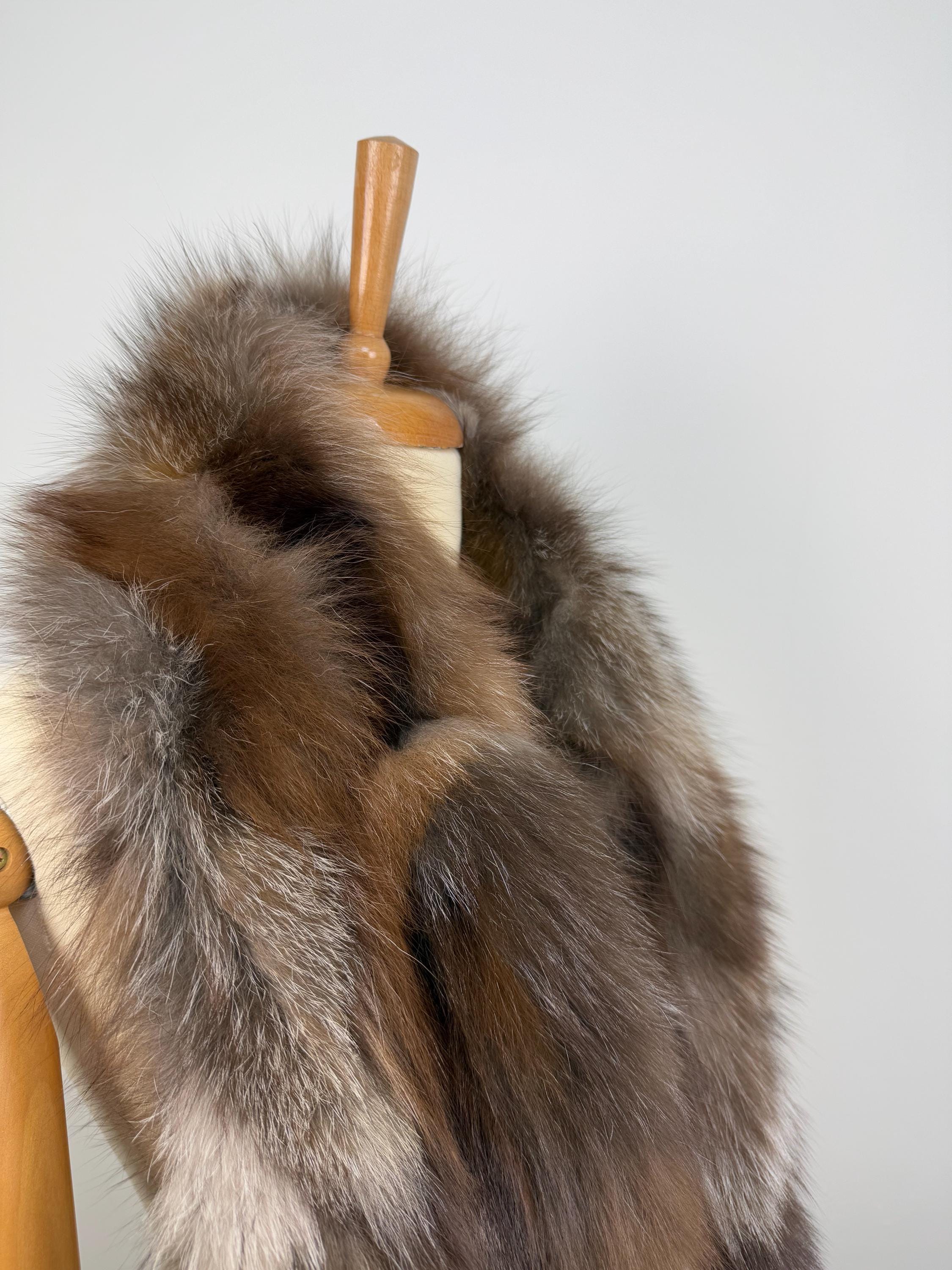 Real fur shawl scarf warp , genuine crystal fox fur stole