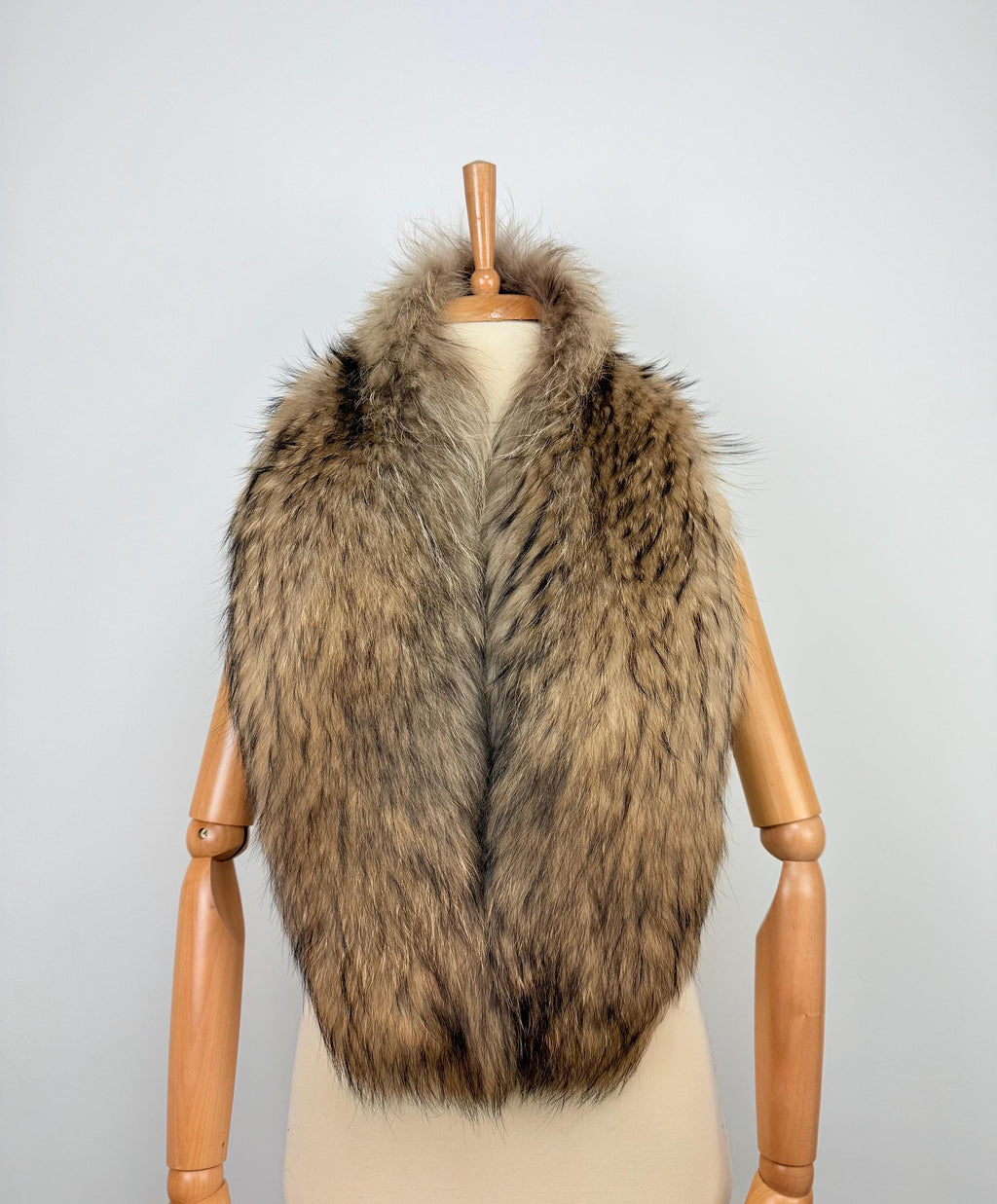 Finn Raccoon Fur Stole – Real Fur Wrap, Extra Long Luxury Fur, Handmade in Greece