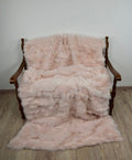 Genuine Pink Fox Fur Blanket: Soft Fur Throw