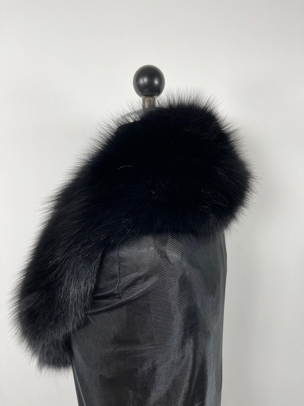 Black Fox Fur Collar – Real Fur Collar, Handmade in Greece, Luxury Neck Accessory
