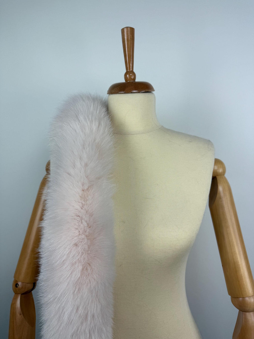 Genuine Baby Pink Fox Fur Scarf - Fluffy Real Fur