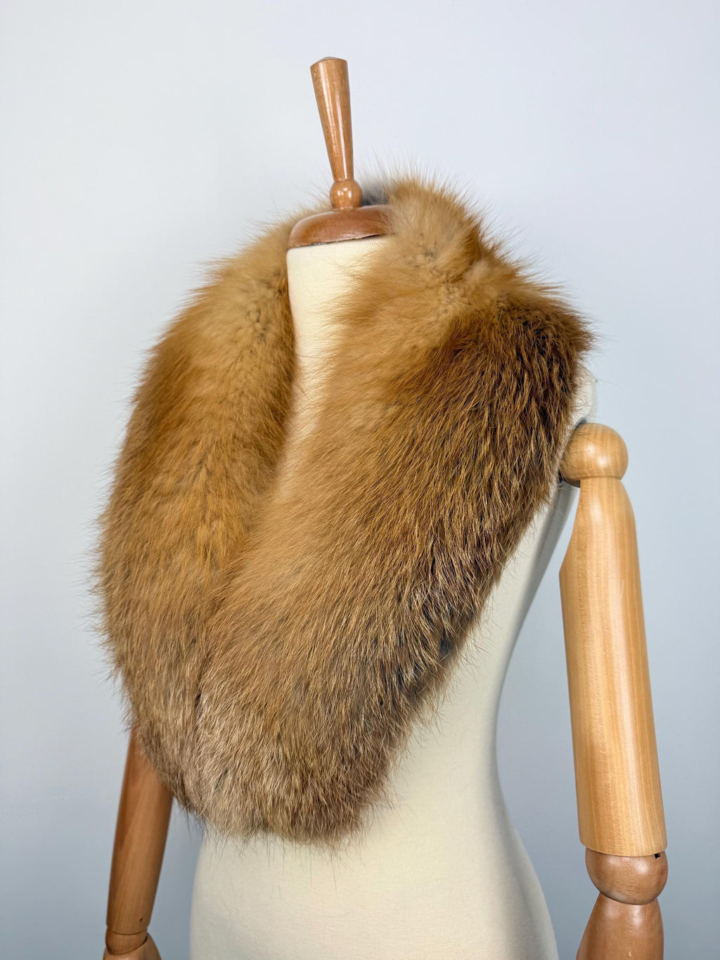 Red Fox Fur Collar – Real Fur Collar, Handmade in Greece, Luxury Neck Accessory