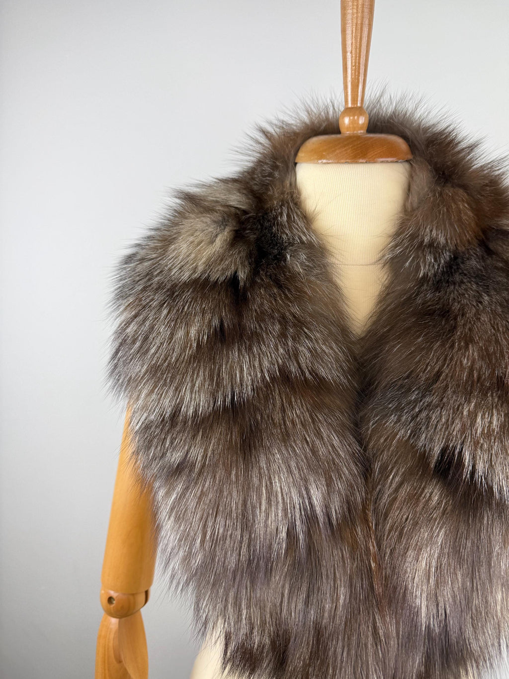 Real Fur Collar Crystsl Fox: Genuine Fur Stole, Neck Warmer
