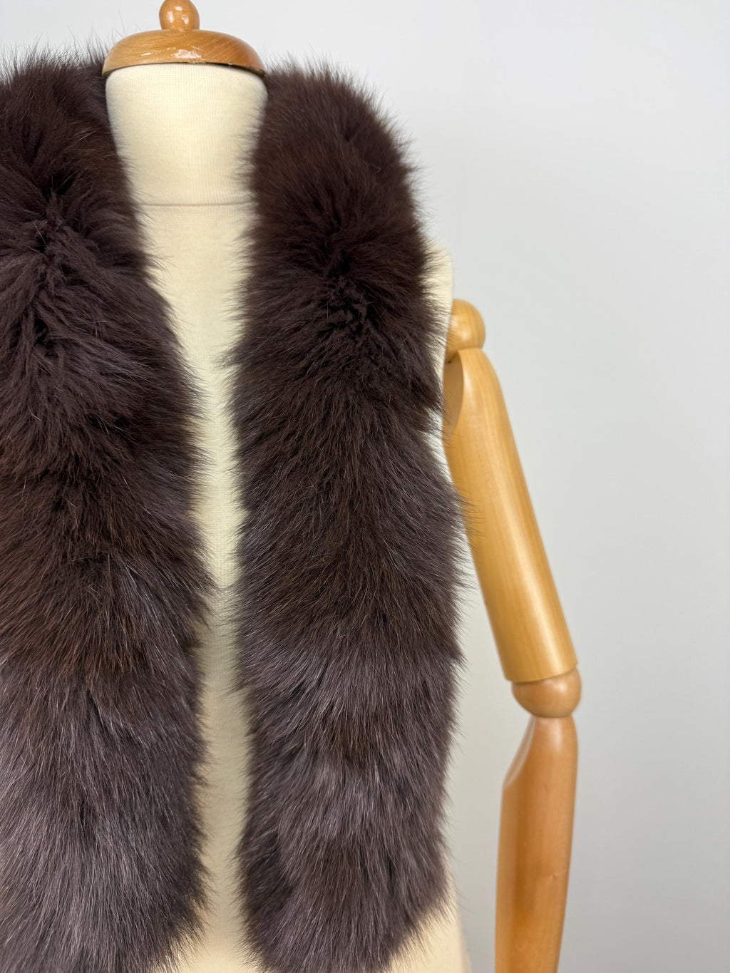 Dark Brown Fox Fur Scarf – Real Fur Scarf, Handmade in Greece, Luxury Winter Scarf