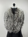 Elegant Silver Fox Fur Collar: Genuine Fluffy Fur Stole