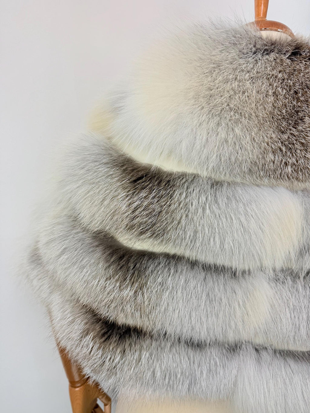 Fawn light fox fur stole, real fur bridal shawl, wedding warp