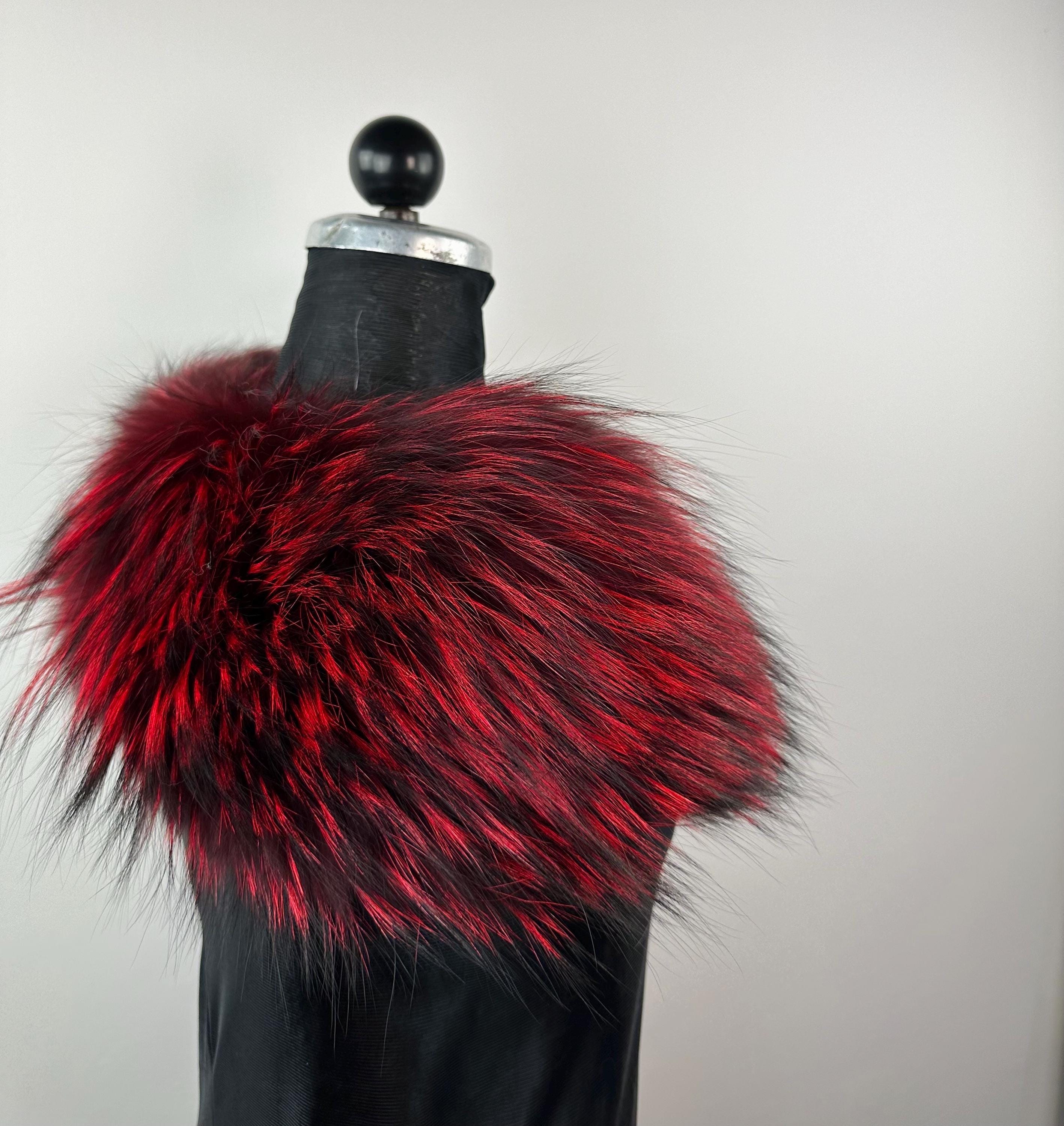 Luxury Red Fox Fur Collar – Real Fur, Handmade in Greece, Elegant Neck Accessory