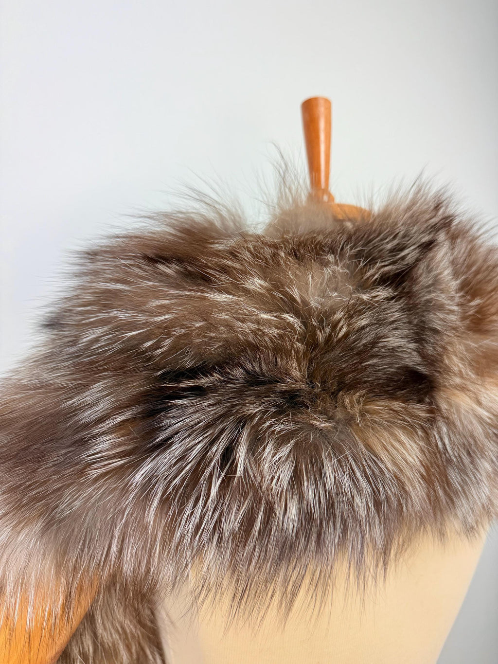 Genuine Crystal Fox Fur Stole: Extra Long Fur Collar