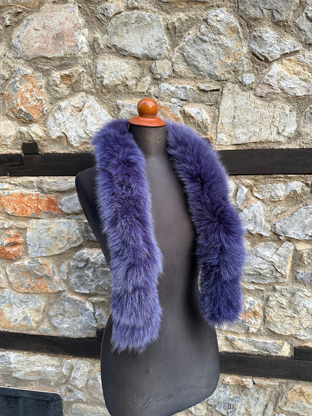 Purple Fox Fur Scarf: Genuine Warm Fur,  Neck Wrap