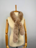 Beige Fox Fur Scarf – Real Fur Scarf, Handmade in Greece, Luxury Winter Scarf
