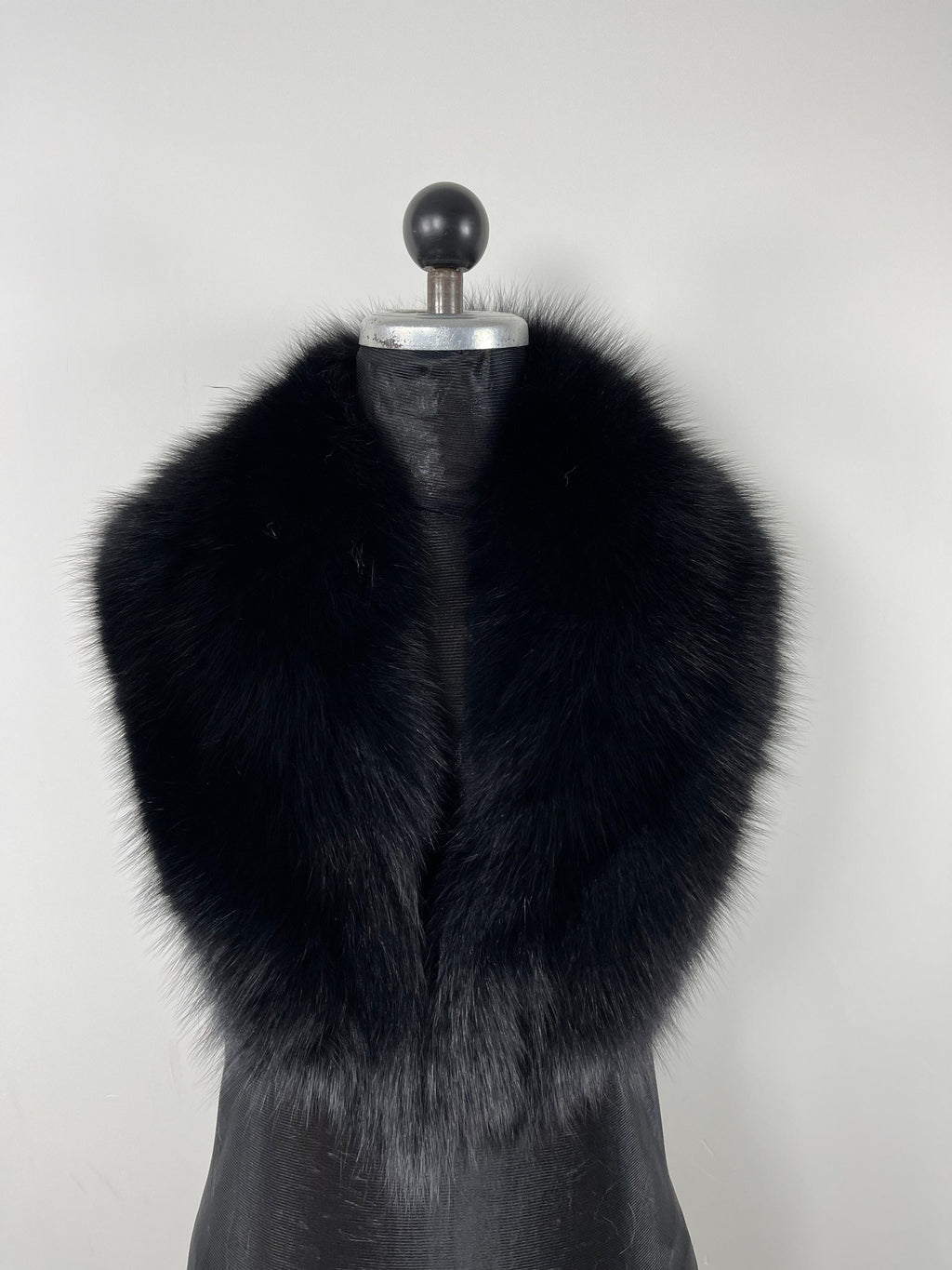 Black Fox Fur Collar – Real Fur Collar, Handmade in Greece, Luxury Neck Accessory