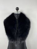 Black Fox Fur Collar – Real Fur Collar, Handmade in Greece, Luxury Neck Accessory