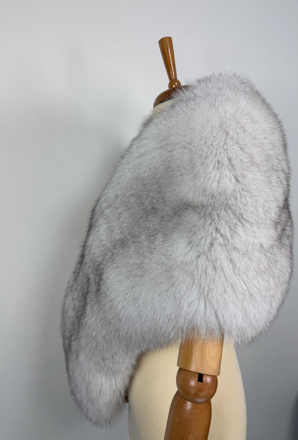 Luxury Fur Shawl: Real Blue Fox Fur Collar, Evening Stole, Winter Bridal Wrap
