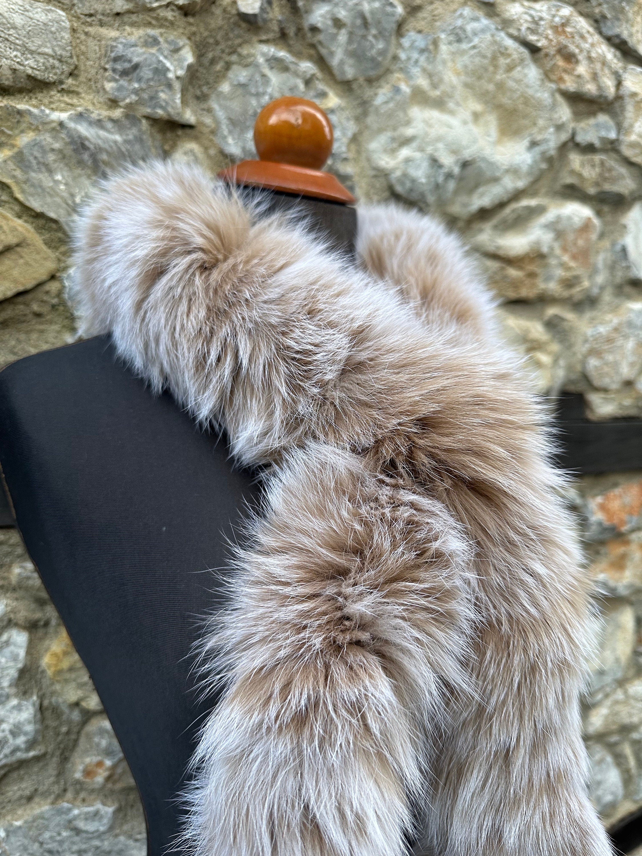 Snow Top Fox Fur Scarf – Real Fur Scarf, Handmade in Greece, Luxury Winter Scarf