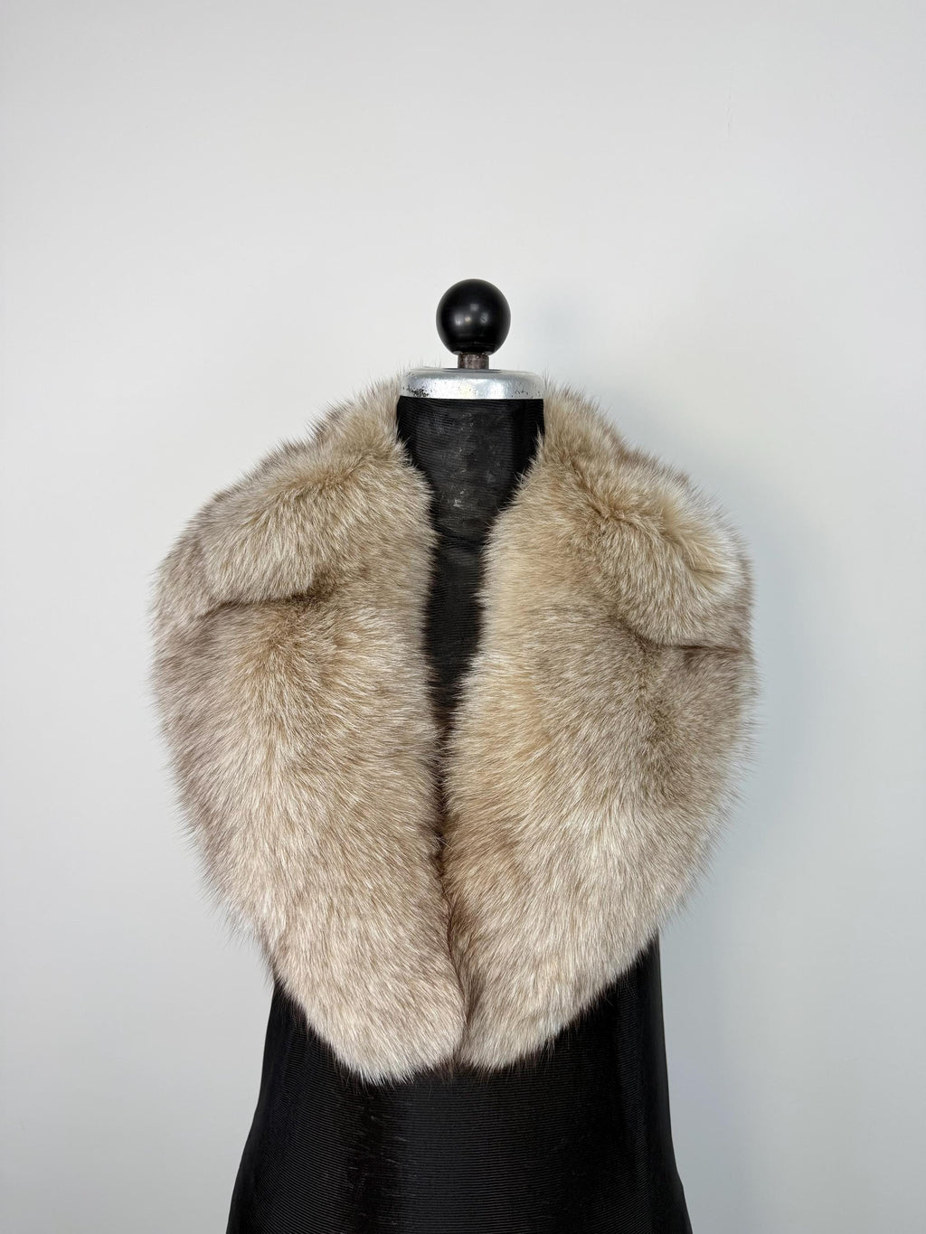 Beige Fox Fur Collar – Real Fur Collar, Handmade in Greece, Luxury Neck Accessory