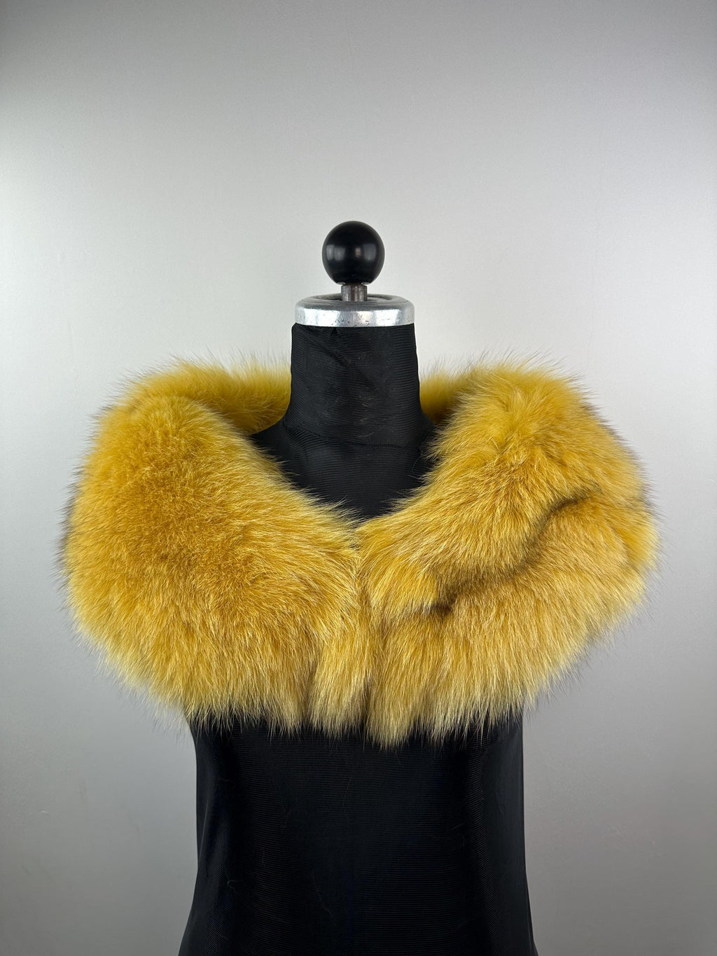 Golden Yellow Fox Fur Collar – Real Fur Collar, Handmade in Greece, Luxury Neck Accessory