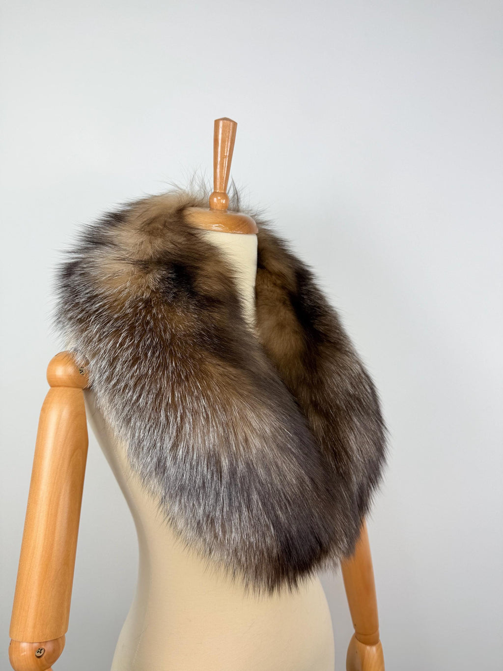 Crystal Fox Fur Collar – Real Fur Collar, Handmade in Greece, Luxury Neck Accessory