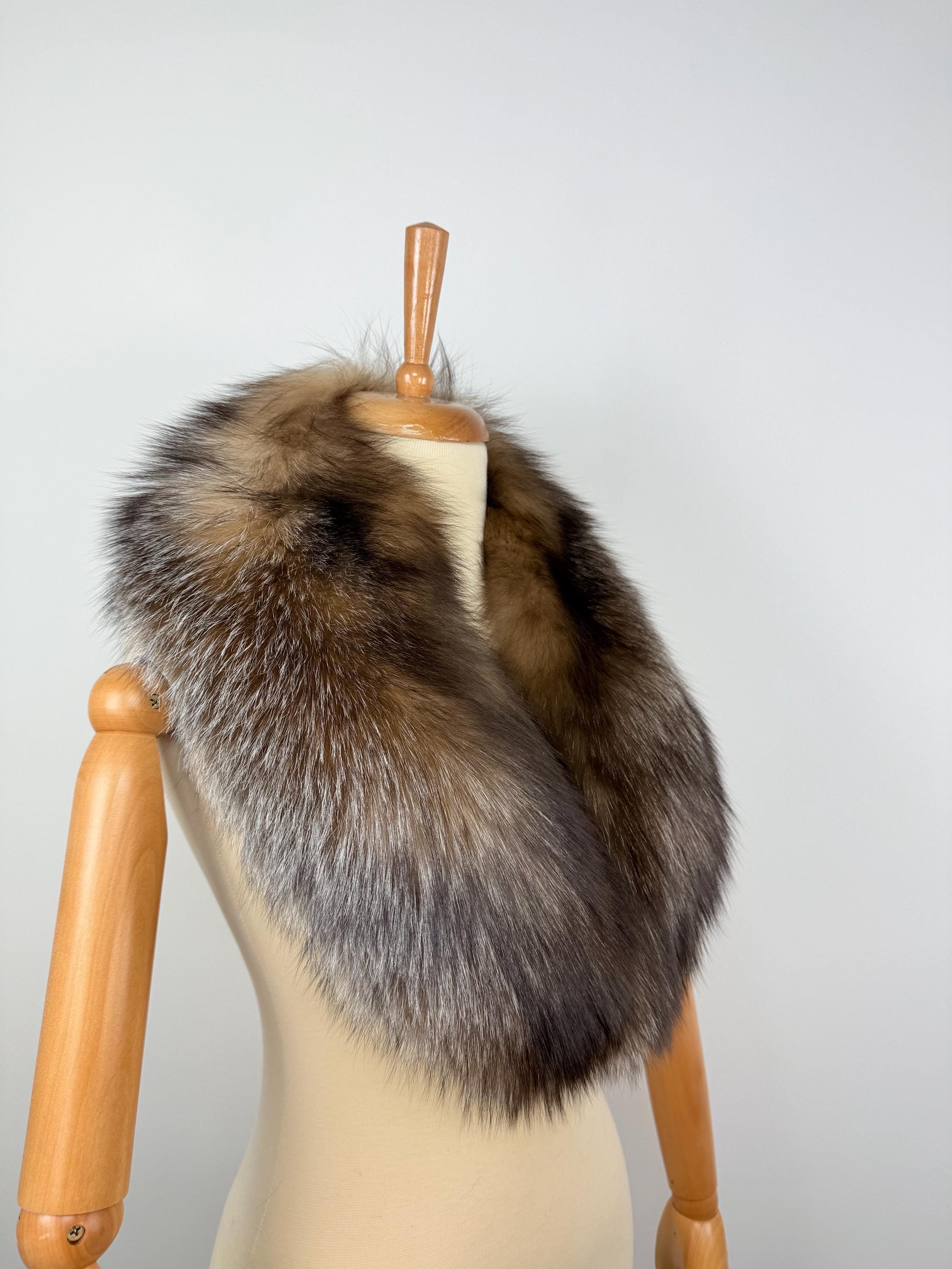 Crystal Fox Fur Collar – Real Fur Collar, Handmade in Greece, Luxury Neck Accessory