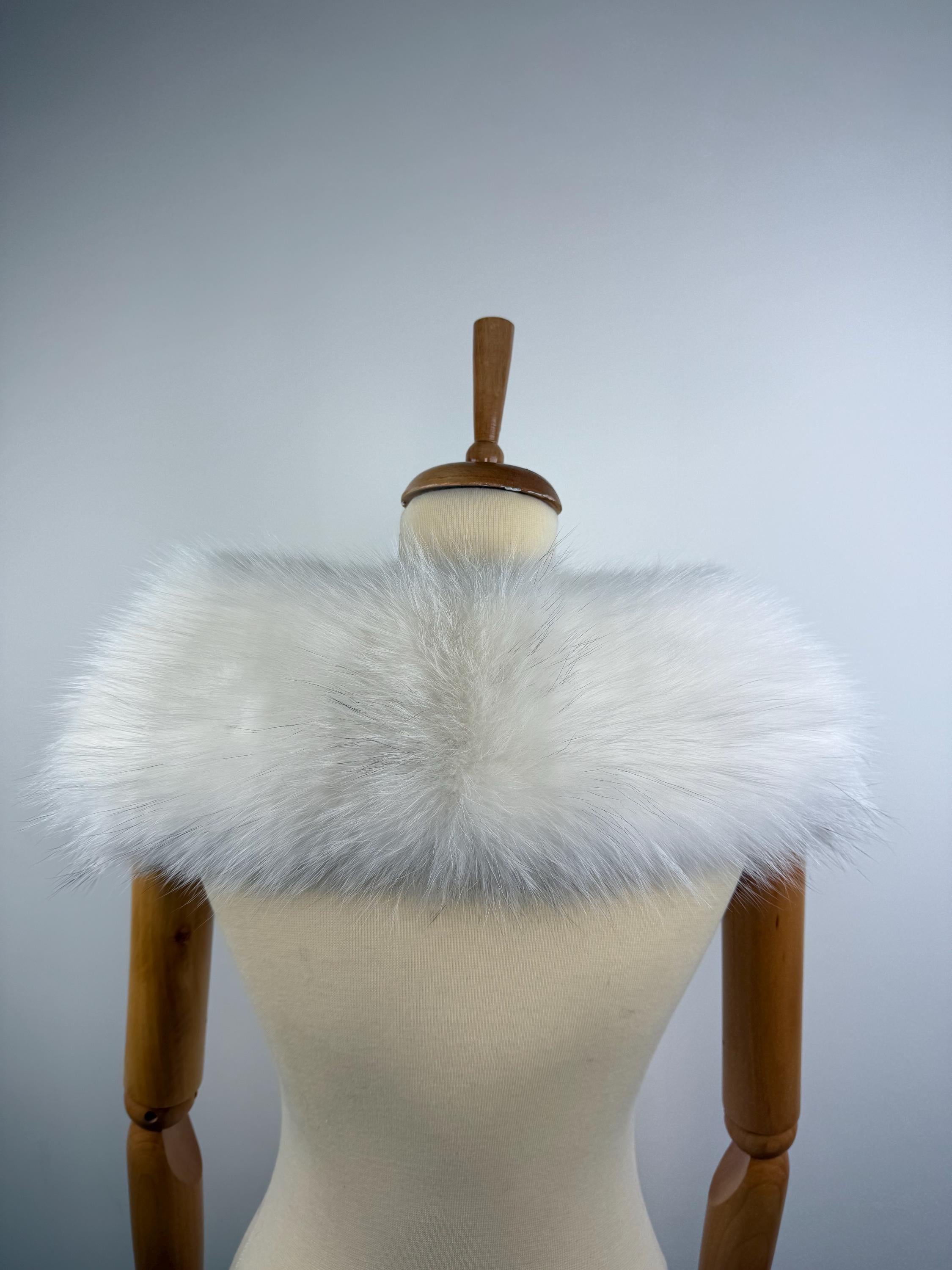 Genuine White Fox Fur Collar - Luxury Fur Stole