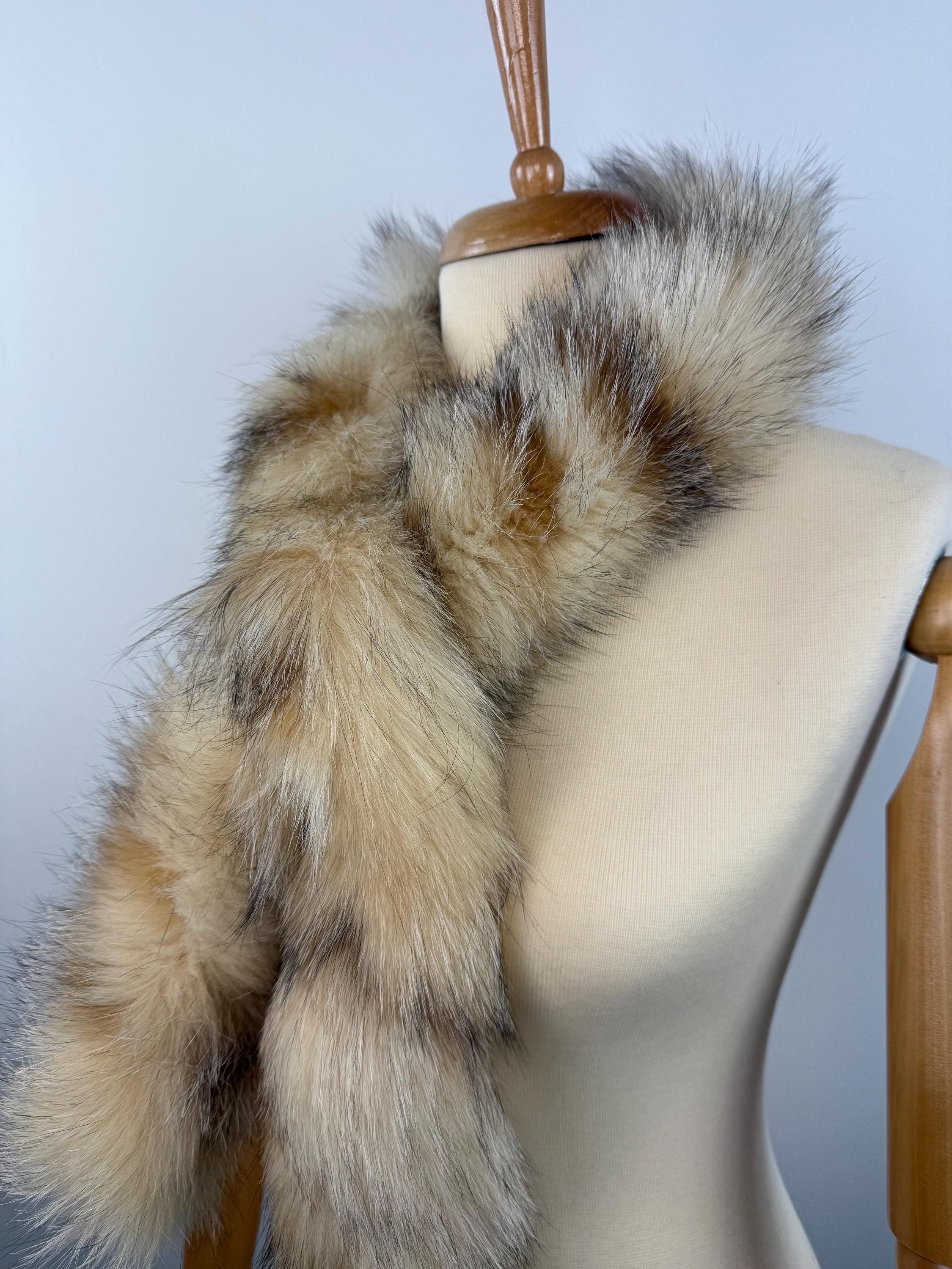 Fox Fur Scarf – Real Fur Scarf, Handmade in Greece, Luxury Winter Scarf