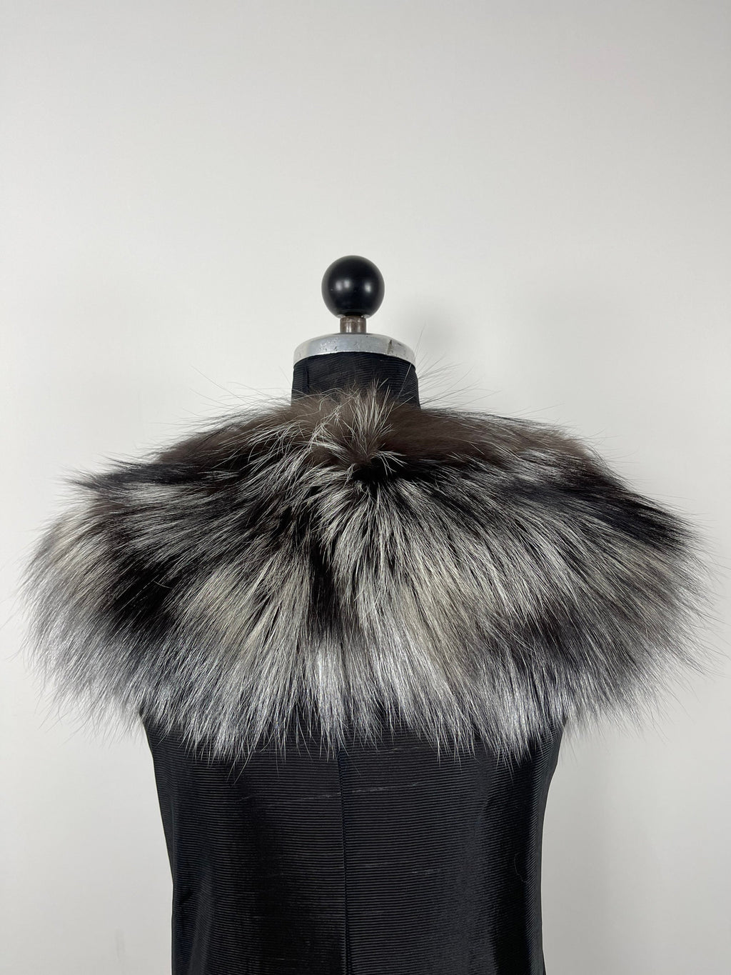 Silver Fox Fur Collar – Real Fur Collar, Handmade in Greece, Luxury Neck Accessory