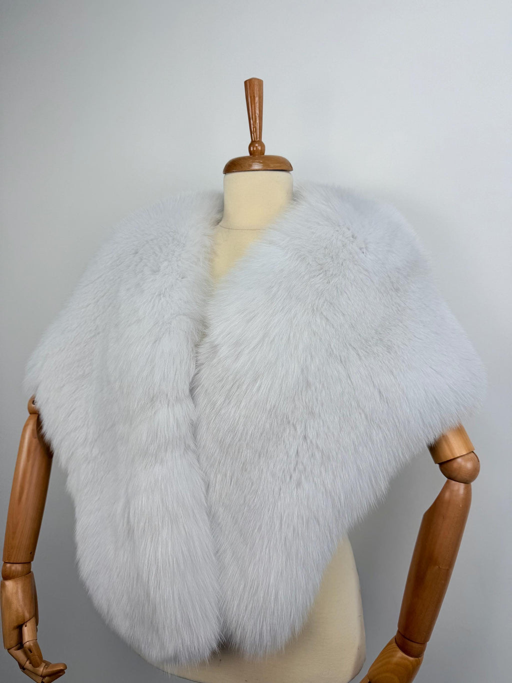 Luxury White Fox Fur Bridal Wrap – Real Fur Evening Shawl, Handmade in Greece