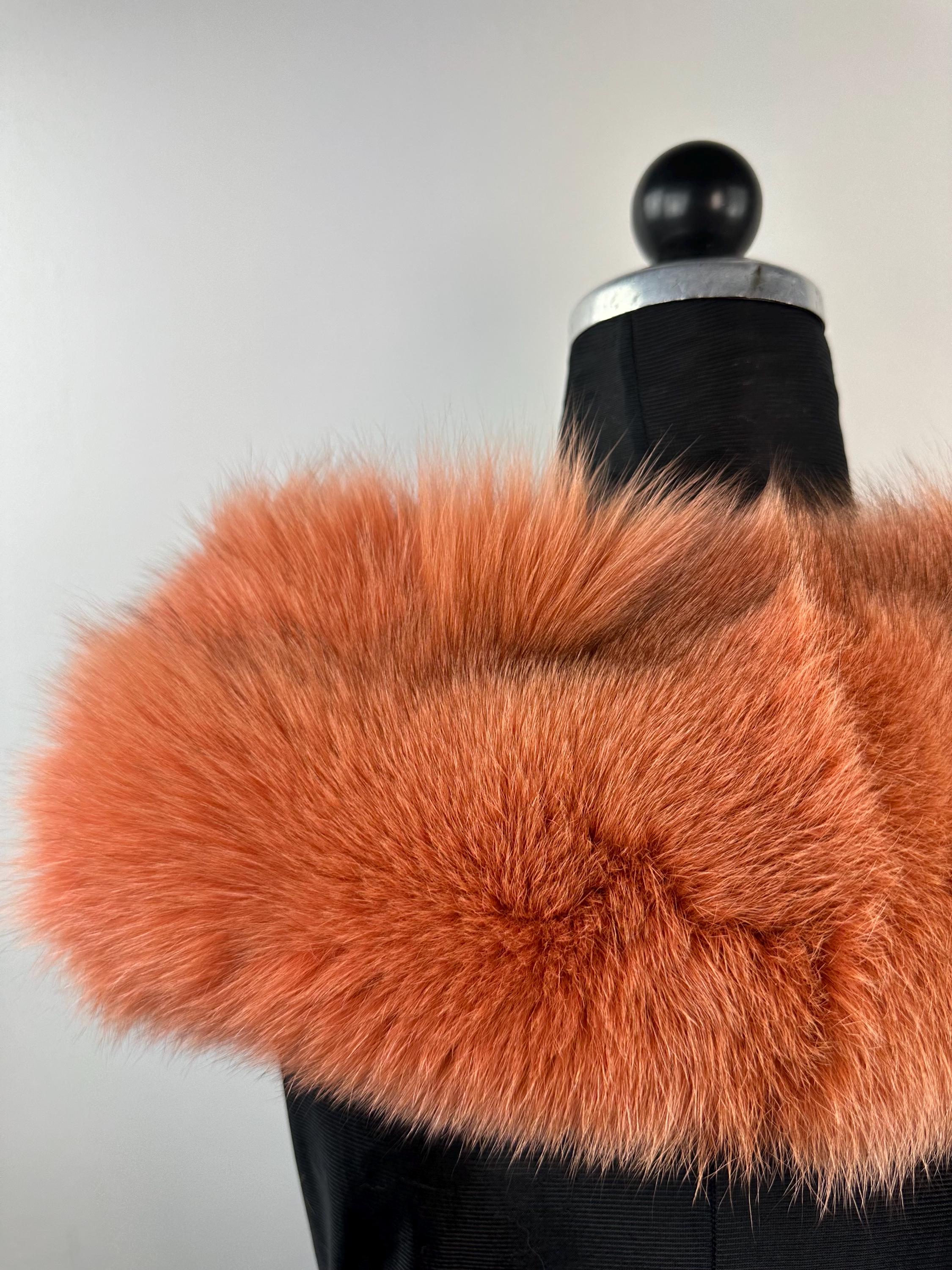 Luxury Orange Fox Fur Collar: Genuine Fur Stole